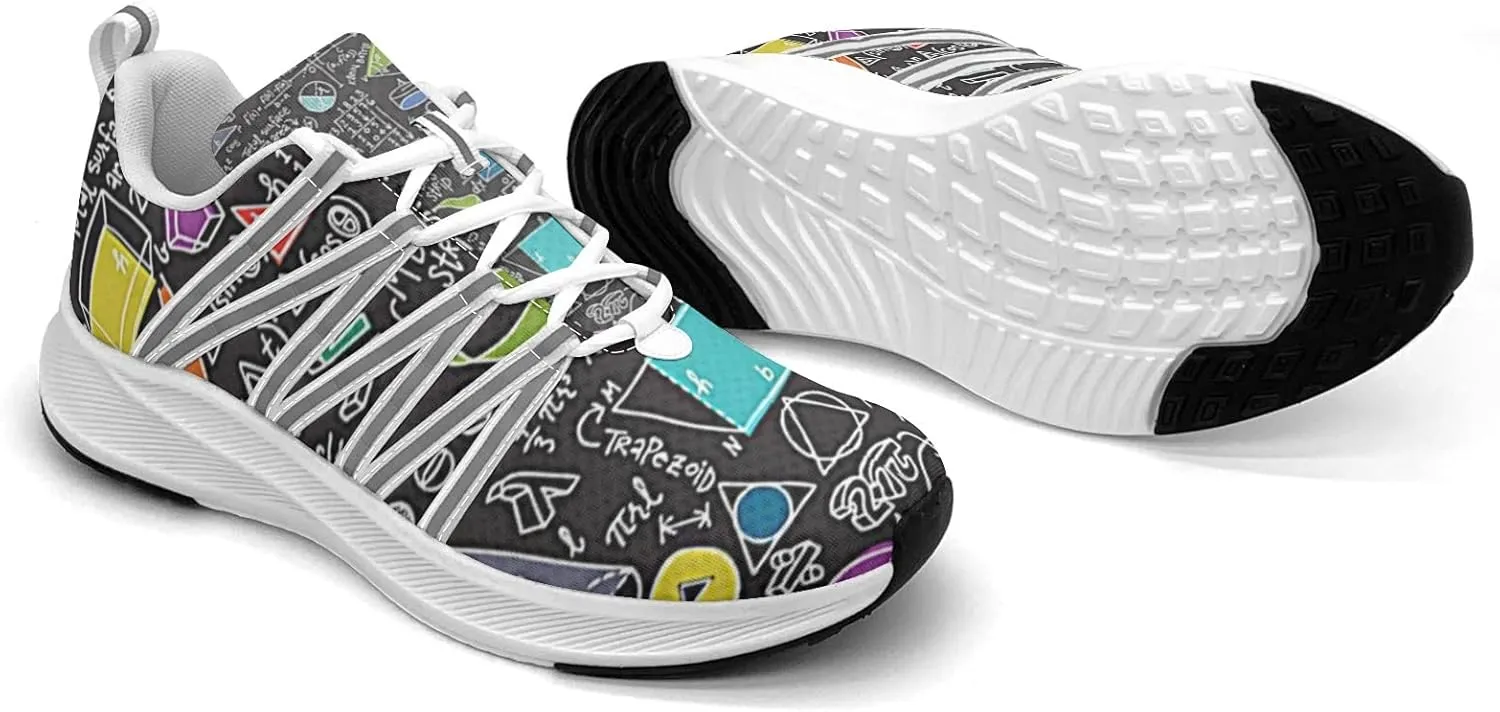 Pitovozu Math Equations Physics Science Sneaker Women Athletic Shoes Personalited Running Shoes Comfortable Sports Sneaker