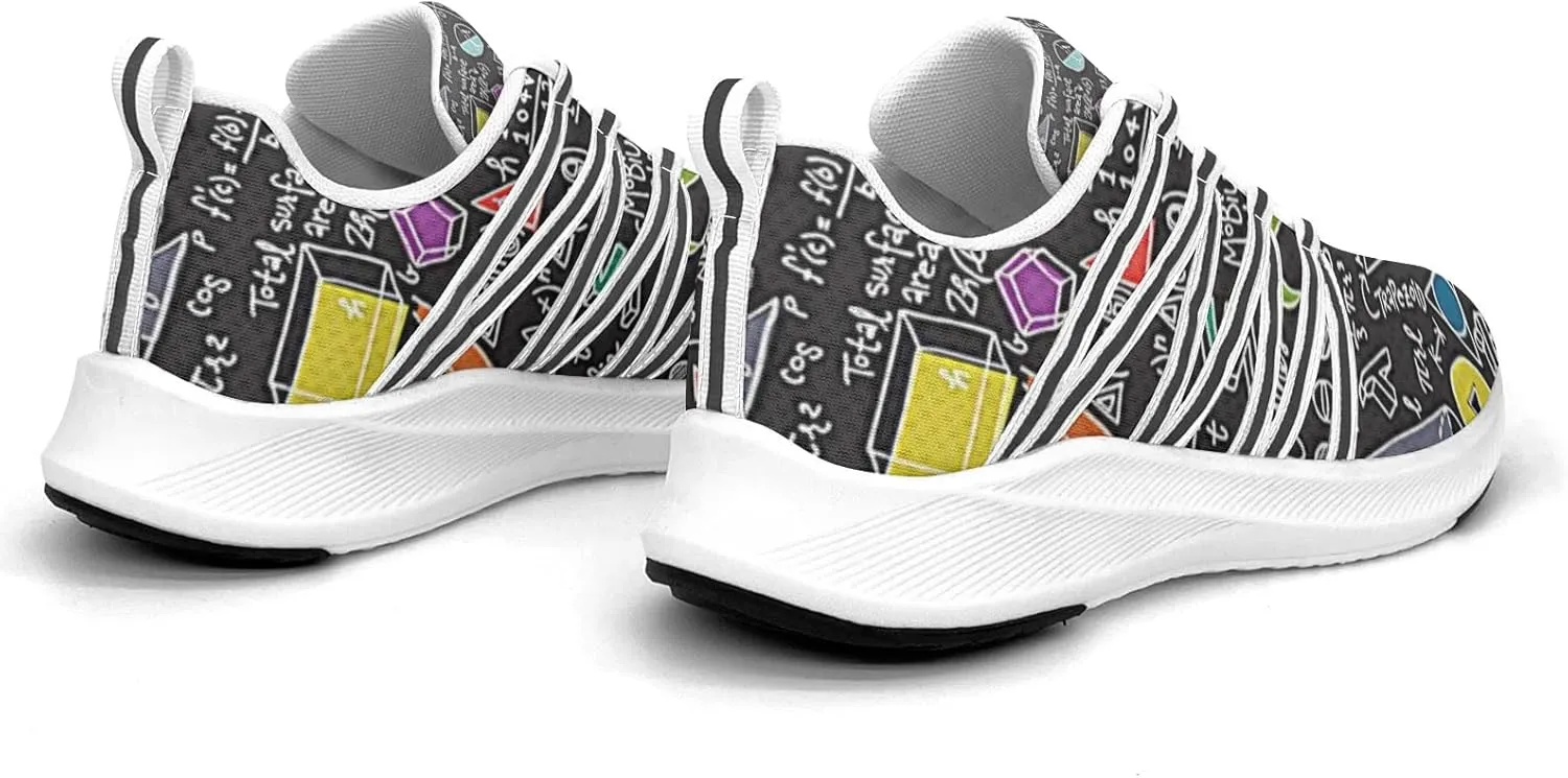 Pitovozu Math Equations Physics Science Sneaker Women Athletic Shoes Personalited Running Shoes Comfortable Sports Sneaker