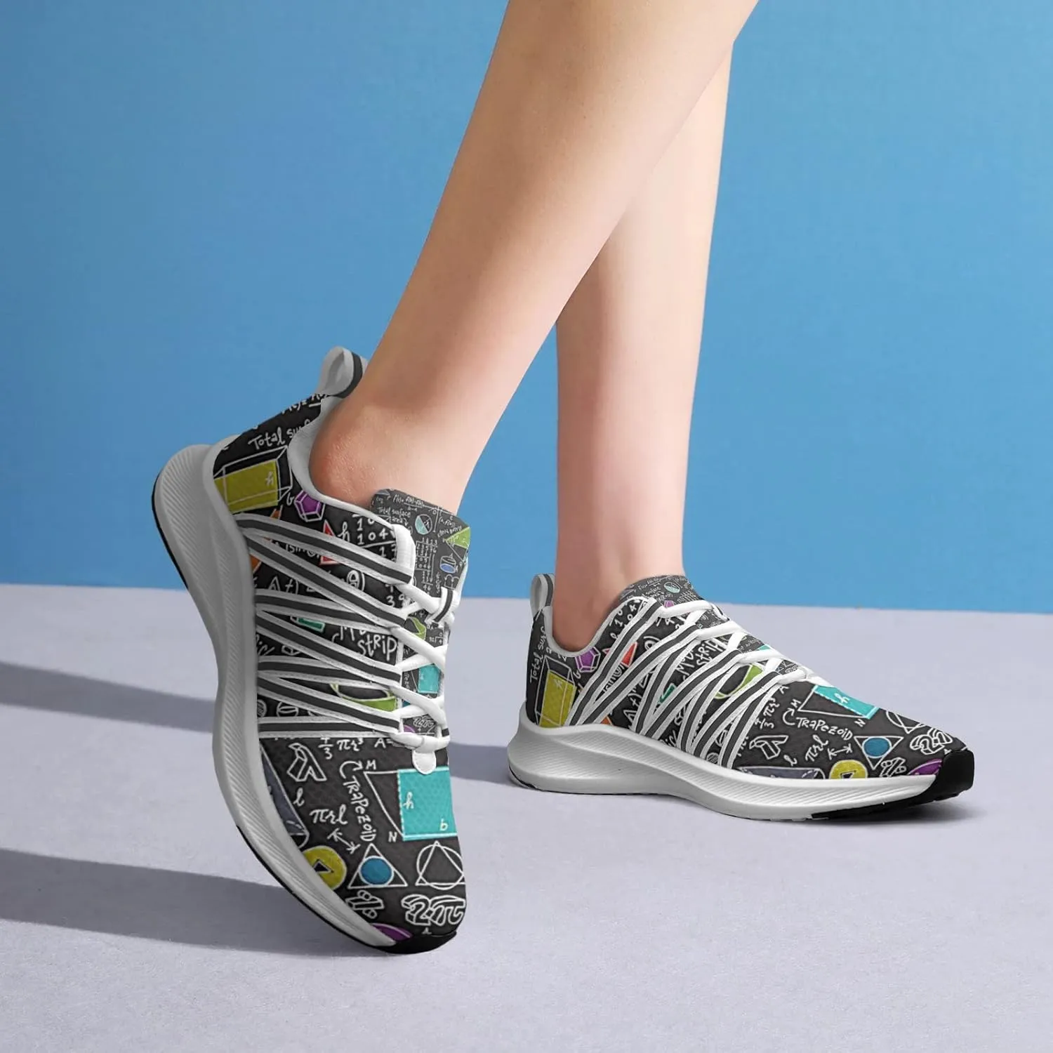 Pitovozu Math Equations Physics Science Sneaker Women Athletic Shoes Personalited Running Shoes Comfortable Sports Sneaker