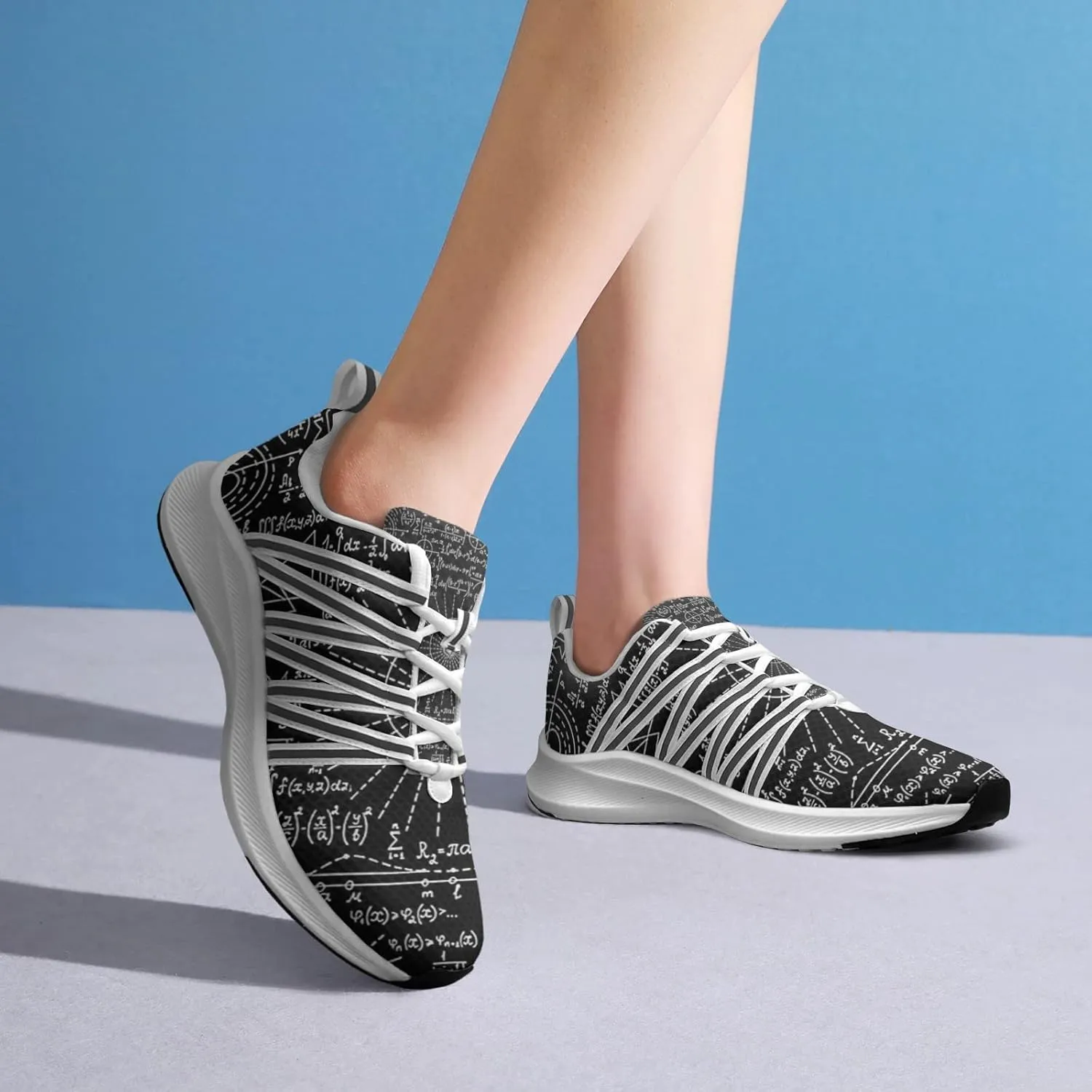 Pitovozu Math Equations Physics Science Sneaker Women Athletic Shoes Personalited Running Shoes Comfortable Sports Sneaker