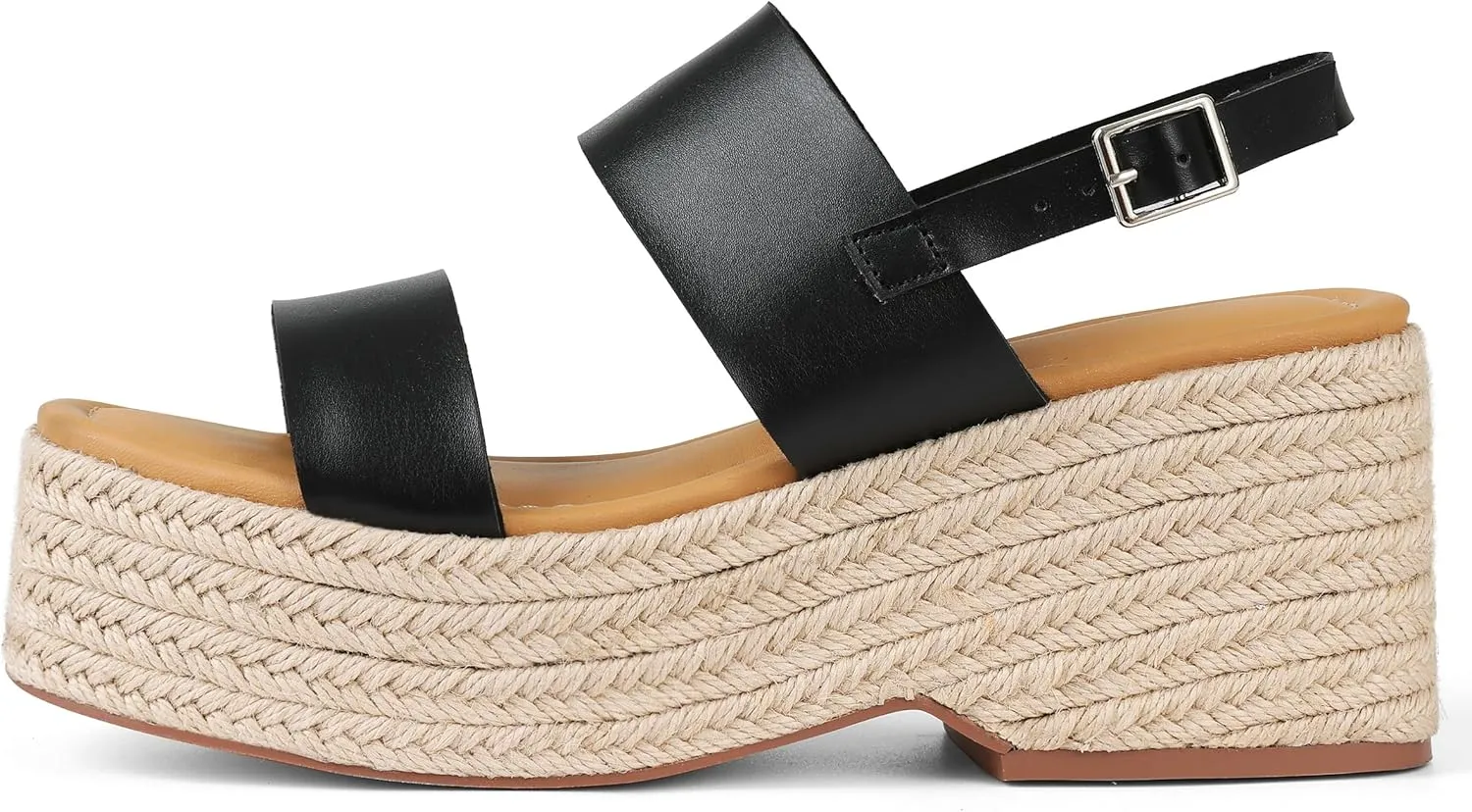 Platform Sandals Women Open Toe Ankle Strap Summer Wedge Espadrille Sandals Cute Beach Straw Raffia Woven Sandals Comfortable Vacation Dress Shoes