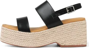 Platform Sandals Women Open Toe Ankle Strap Summer Wedge Espadrille Sandals Cute Beach Straw Raffia Woven Sandals Comfortable Vacation Dress Shoes