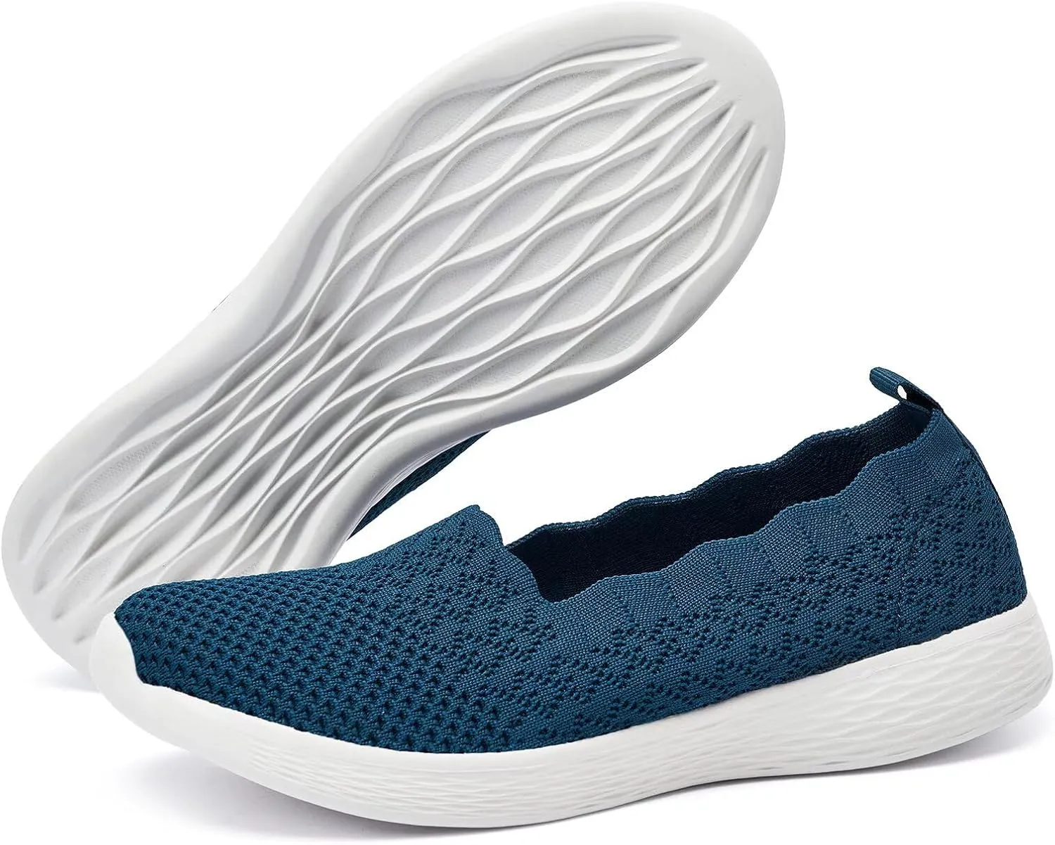 poemlady Women's Slip on Loafer Shoes - Mesh Casual Ballet Flat Nurse Walking Sneakers Knit Round Toe Casual Memory Foam Shoes 2235