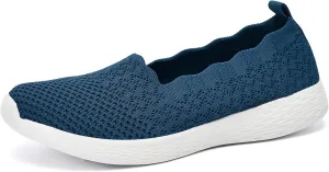 poemlady Women's Slip on Loafer Shoes - Mesh Casual Ballet Flat Nurse Walking Sneakers Knit Round Toe Casual Memory Foam Shoes 2235
