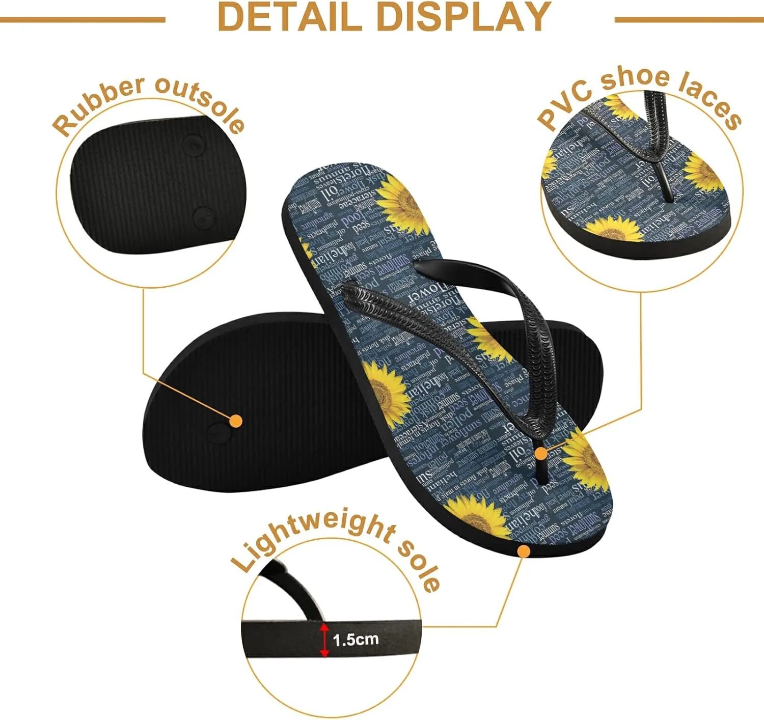 Poeticcity Flip Sandal Men Women Flip Flops for Hotel Spa Home Slippers Bedroom Travel S-XXL