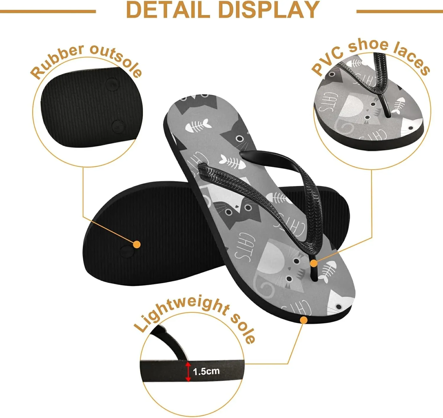 Poeticcity Flip Sandal Men Women Flip Flops for Hotel Spa Home Slippers Bedroom Travel S-XXL