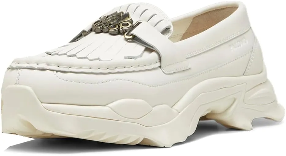 PUMA Mens Palomo Nitefox Loafer Slip On Moc Toe Dress Dress Shoes - White