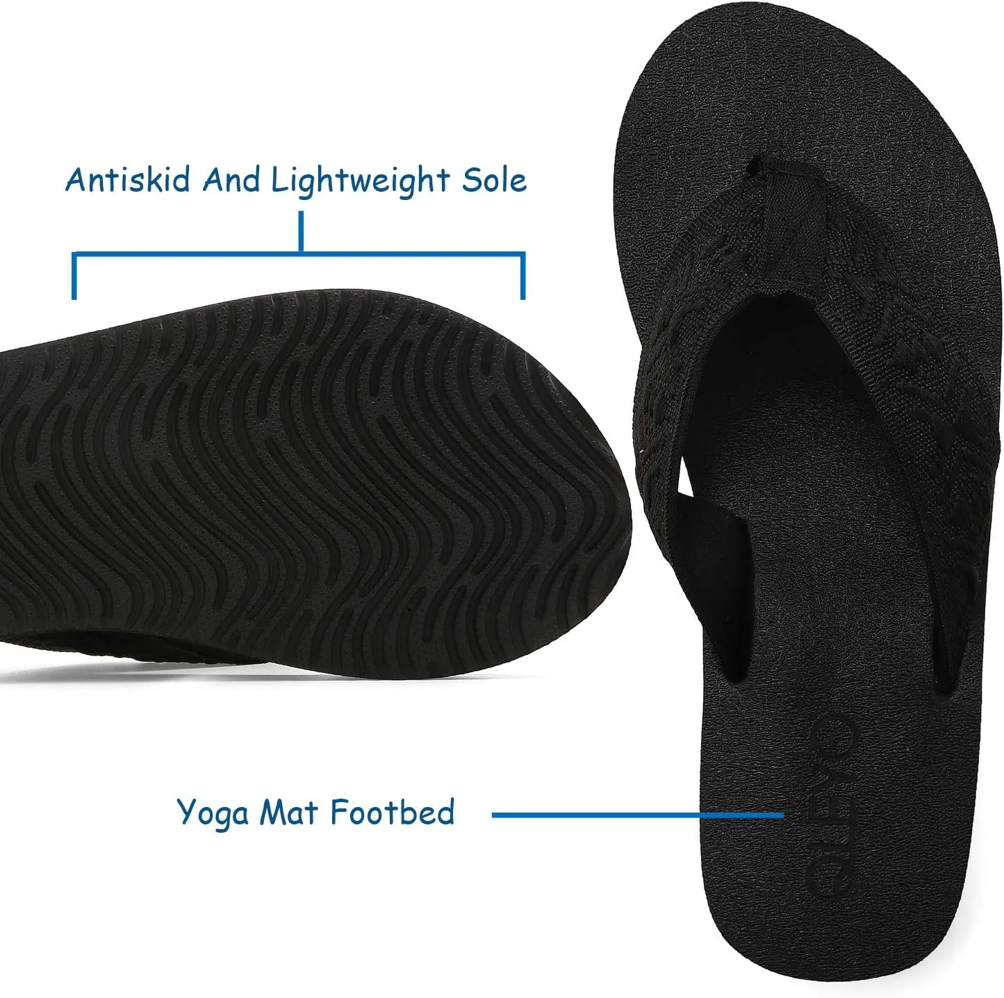 QLEYO Women's Platform Flip Flop with Arch Support, Comfortable Yoga Mat Wedge Flip-Flops, Athletic Walking Thong Slippers for Vacation/Shopping Mall/Wandering/Gathering