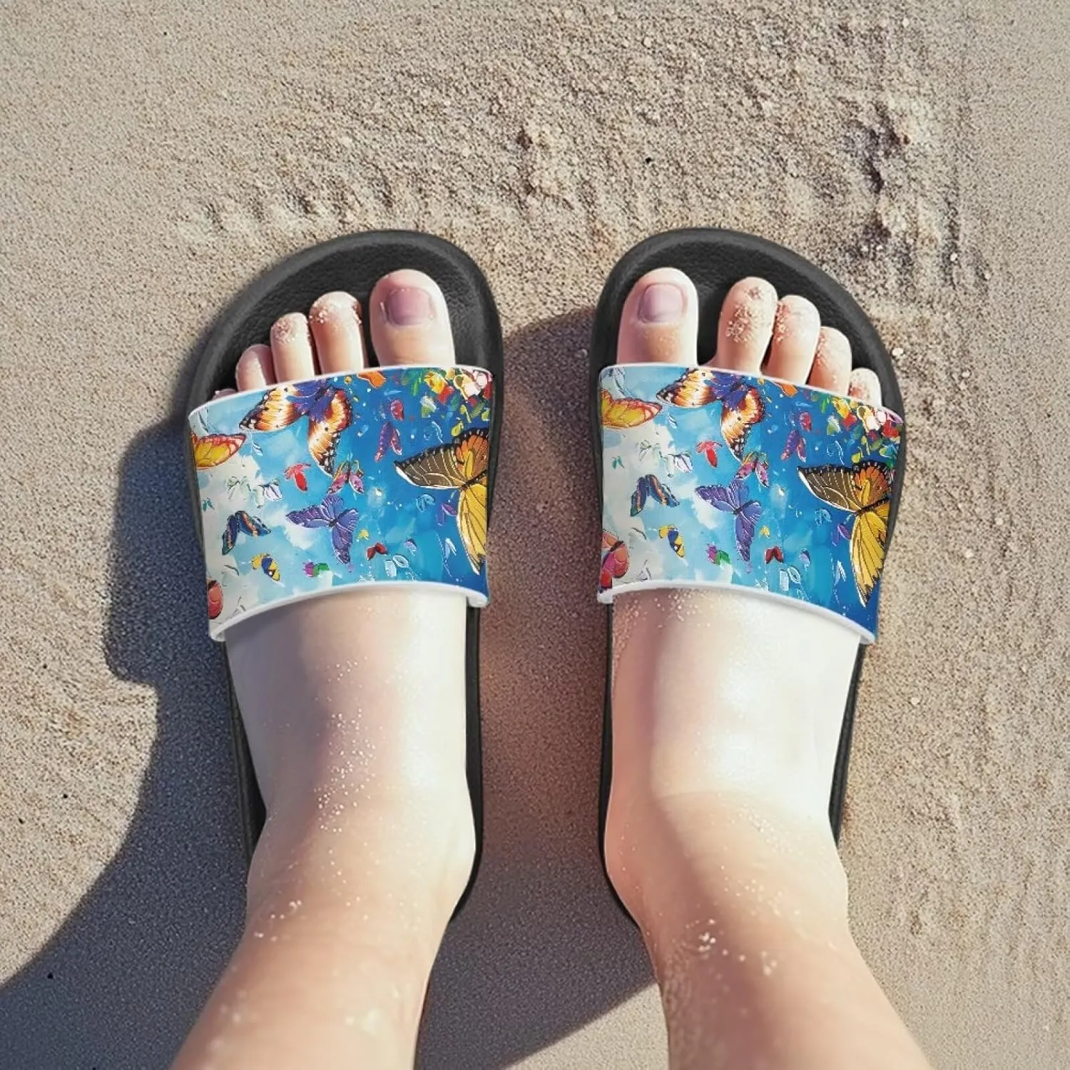 Quick-Dry EVA Kids Sandals Non-Slip Lightweight Slides for Bathroom Pool & Outdoor Play for Little/Big Kids Size 11-3