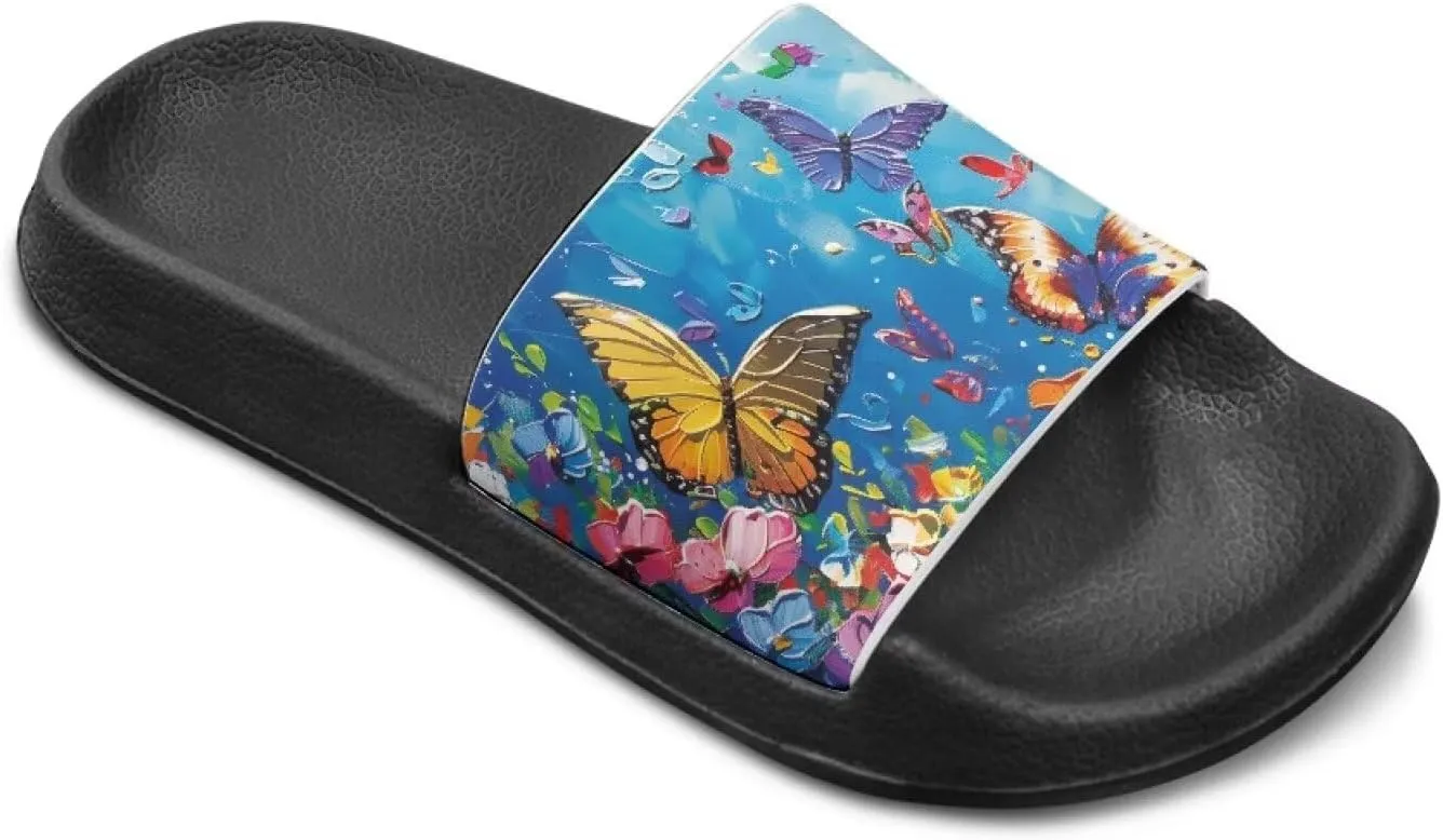 Quick-Dry EVA Kids Sandals Non-Slip Lightweight Slides for Bathroom Pool & Outdoor Play for Little/Big Kids Size 11-3