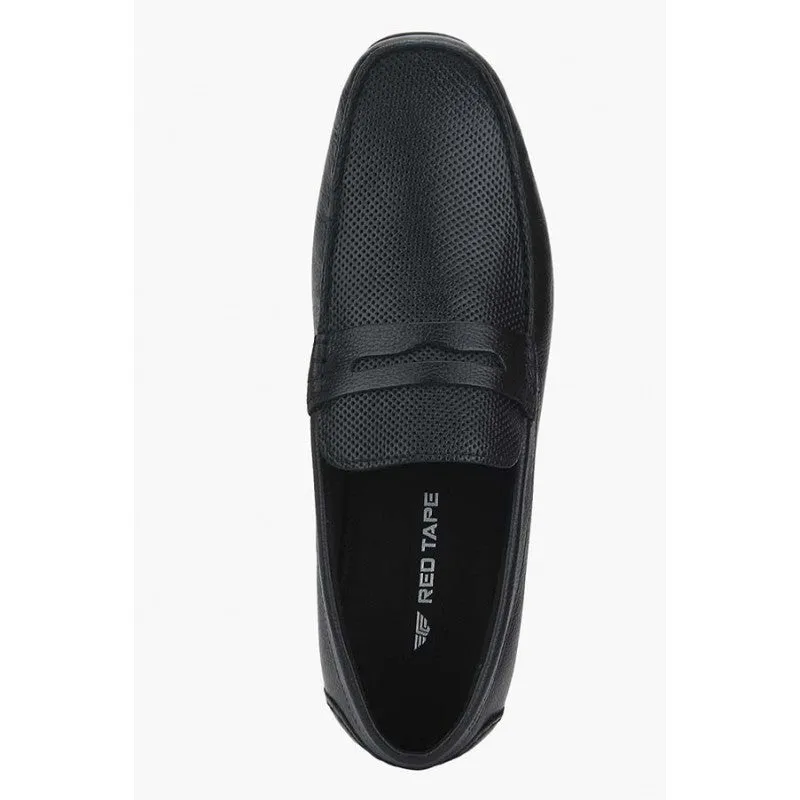 RedTape Men Black Slip On Shoes