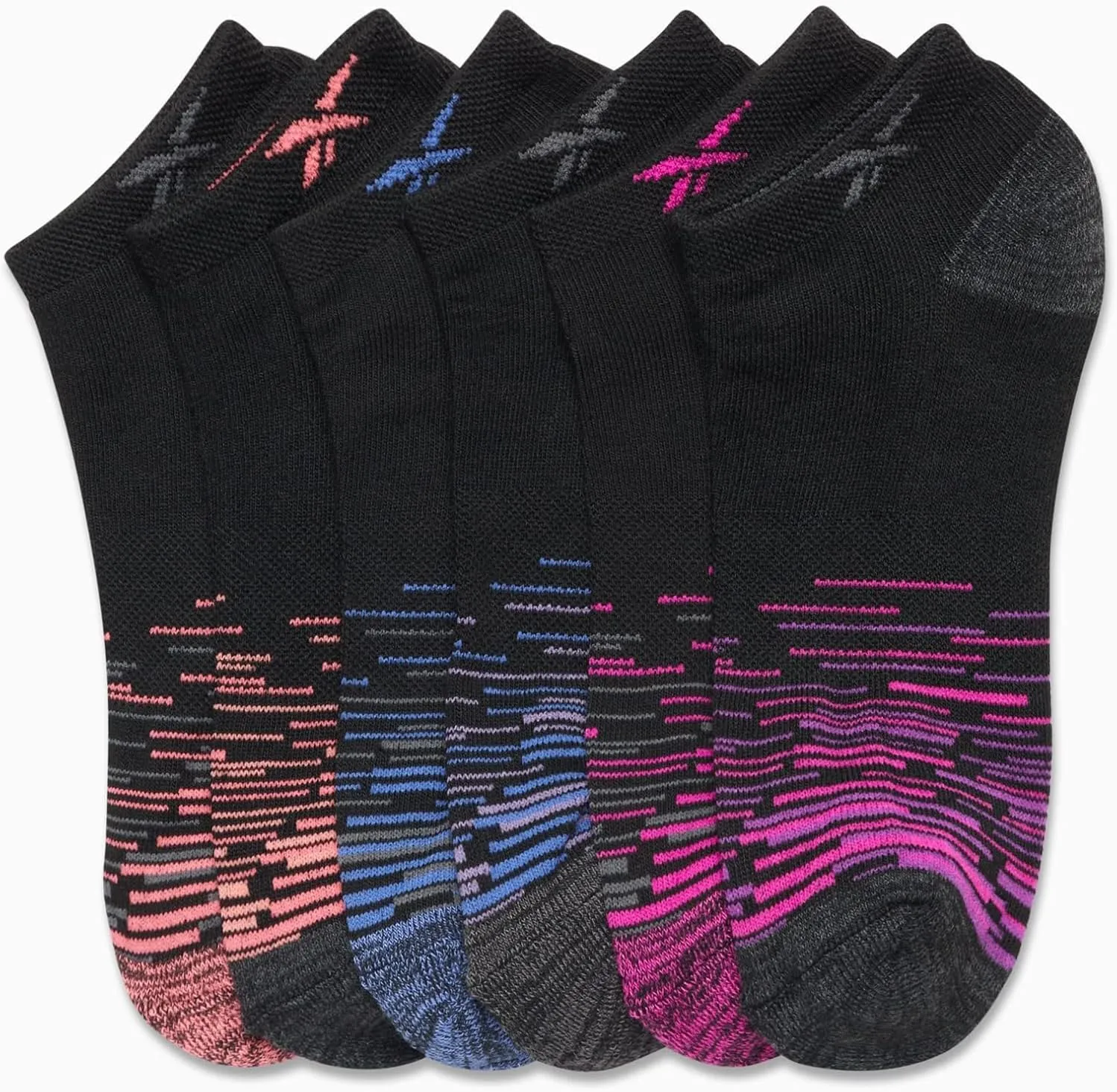 Reebok Womens Low Cut Socks - 6 Pack Cushioned Performance Stretch Moisture Wicking Athletic No Show Socks for Women (4-10)