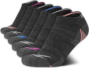 Reebok Womens Low Cut Socks - 6 Pack Cushioned Performance Stretch Moisture Wicking Athletic No Show Socks for Women (4-10)