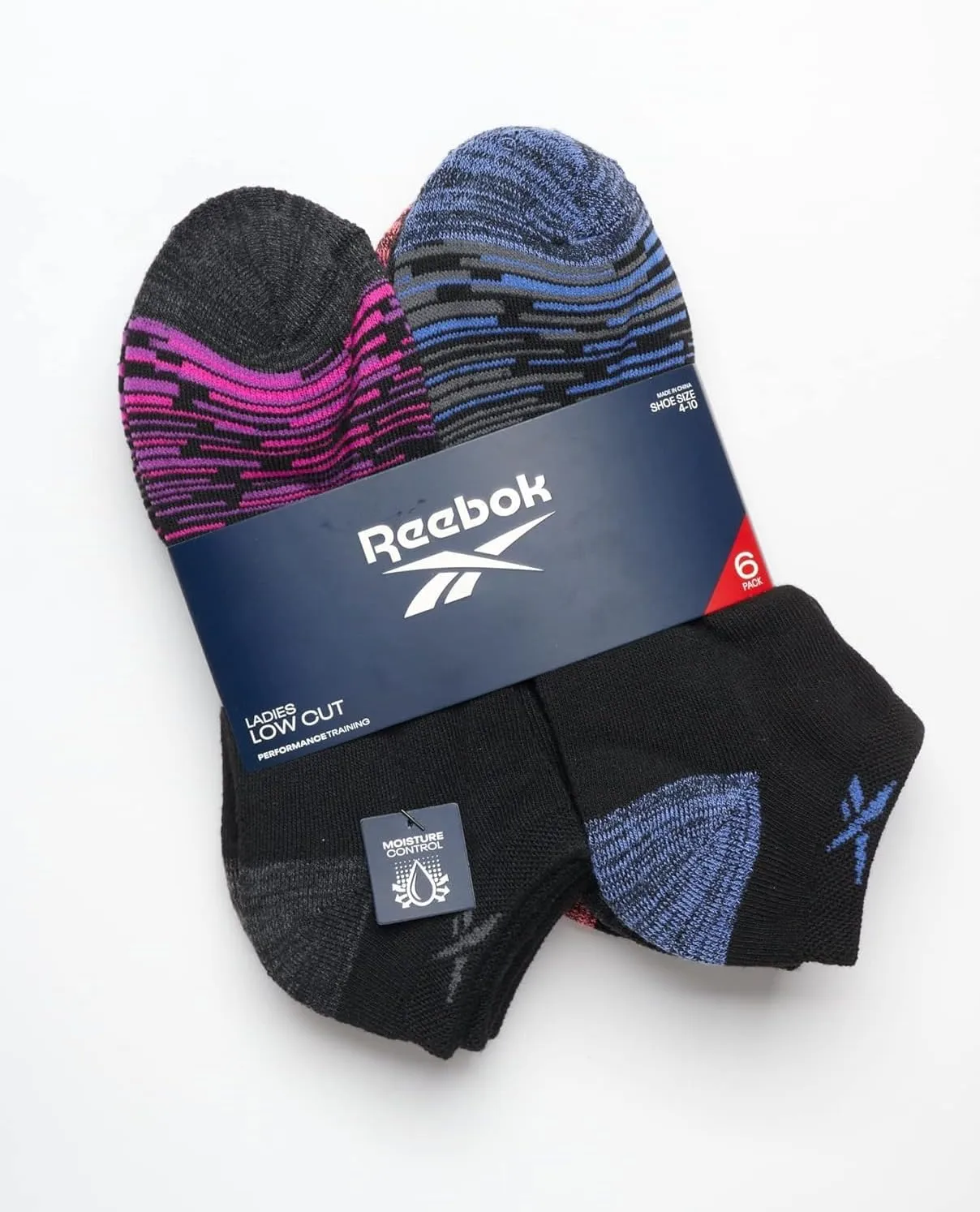 Reebok Womens Low Cut Socks - 6 Pack Cushioned Performance Stretch Moisture Wicking Athletic No Show Socks for Women (4-10)
