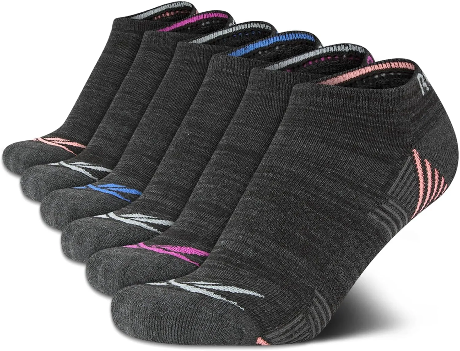 Reebok Womens Low Cut Socks - 6 Pack Cushioned Performance Stretch Moisture Wicking Athletic No Show Socks for Women (4-10)