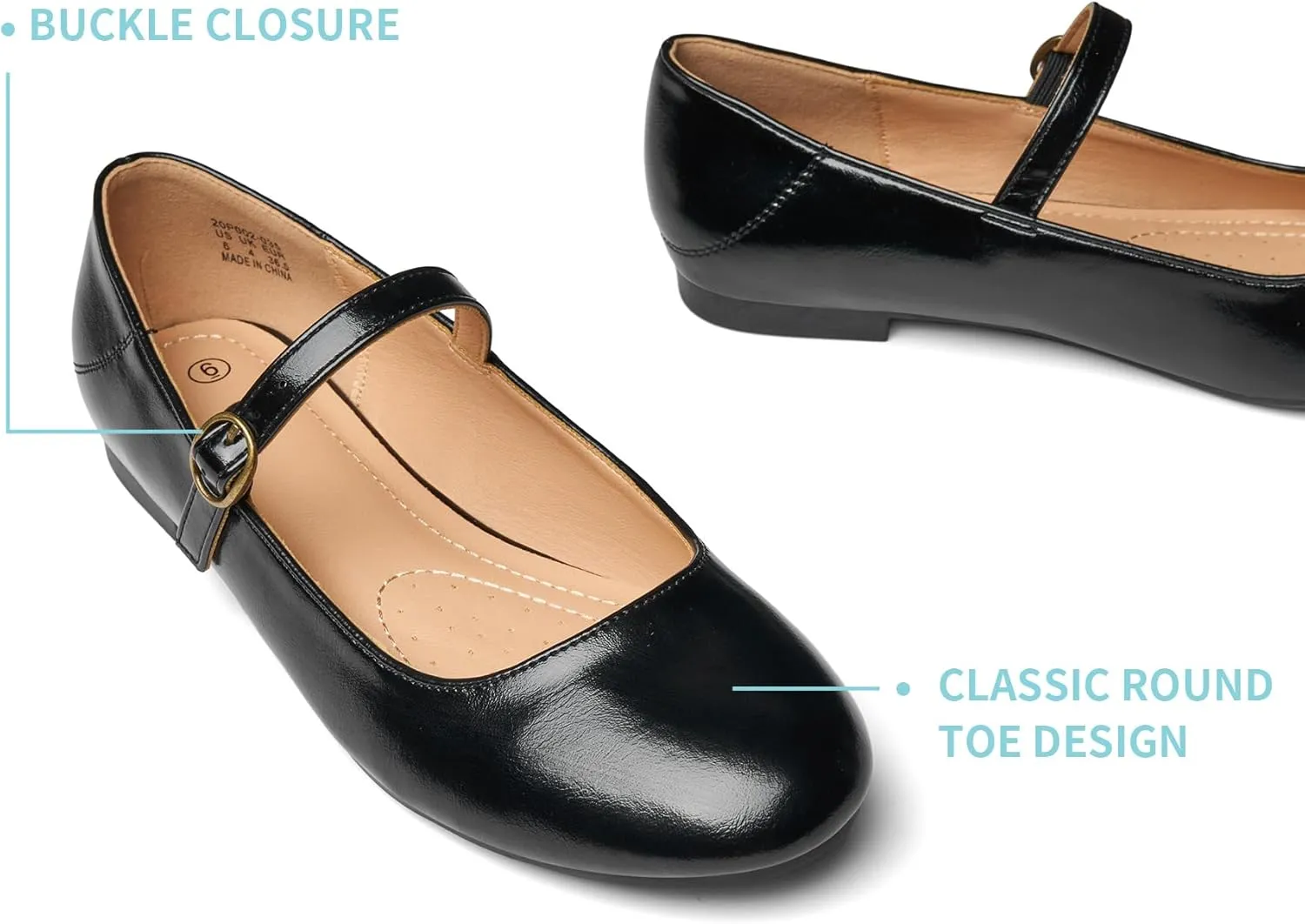 Rekayla Mary Jane Flats Shoes Women Dressy Comfortable Round Toe Slip on Ballet Flat
