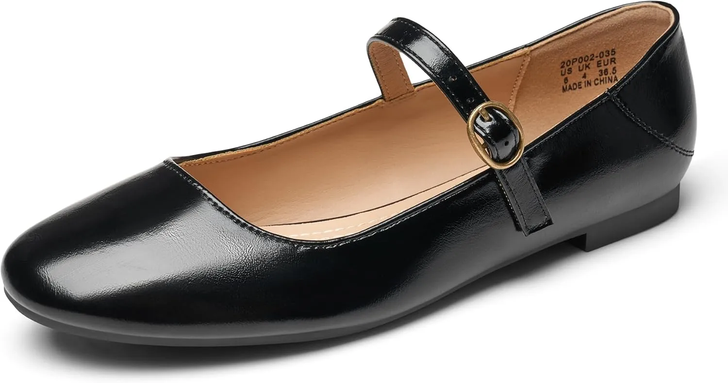 Rekayla Mary Jane Flats Shoes Women Dressy Comfortable Round Toe Slip on Ballet Flat