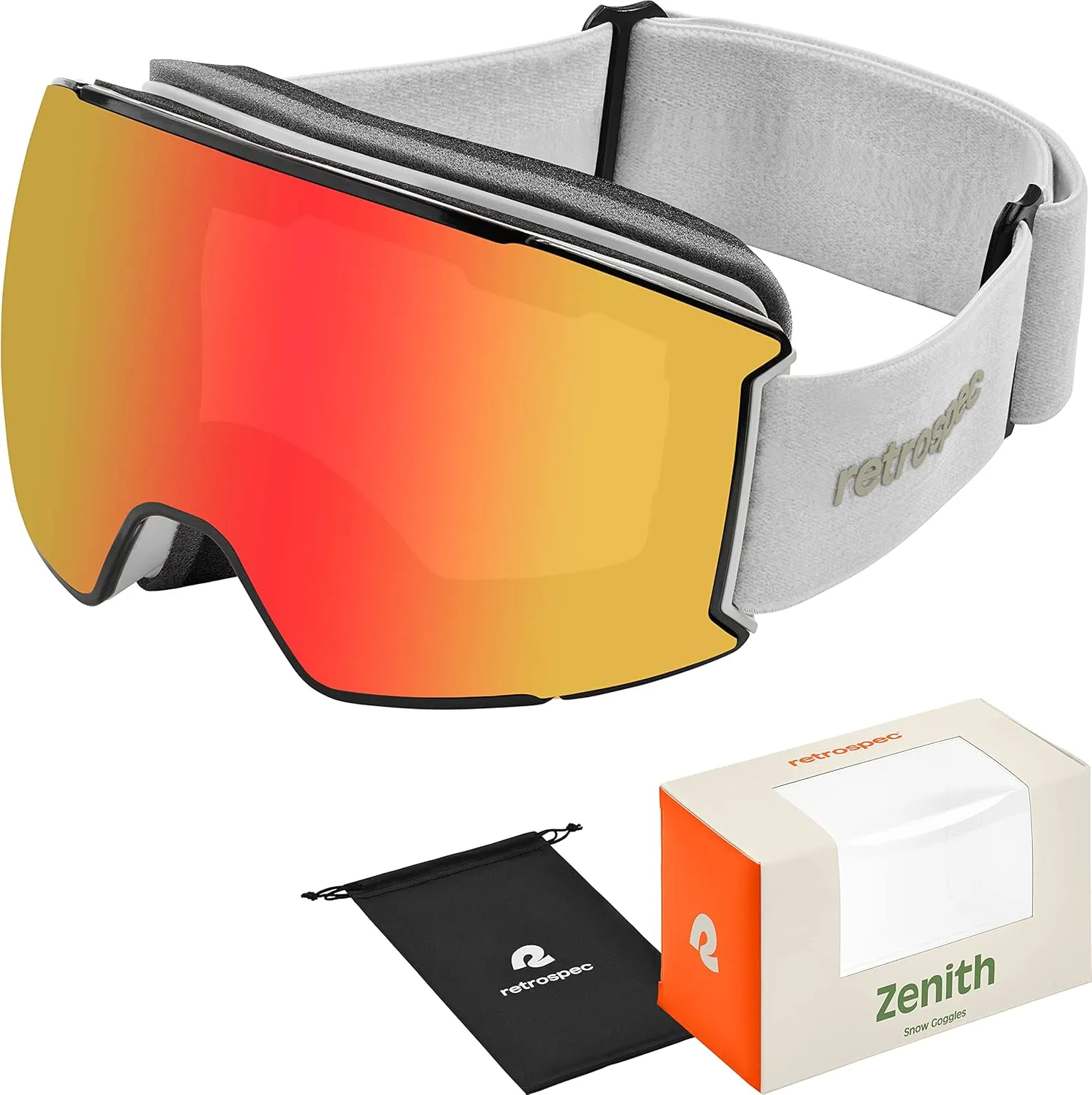Retrospec Zenith Ski Goggles - Snowboard Goggles for Men, Women, Boys & Girls - 100% UV Protection, Anti-Fog Snow Goggles