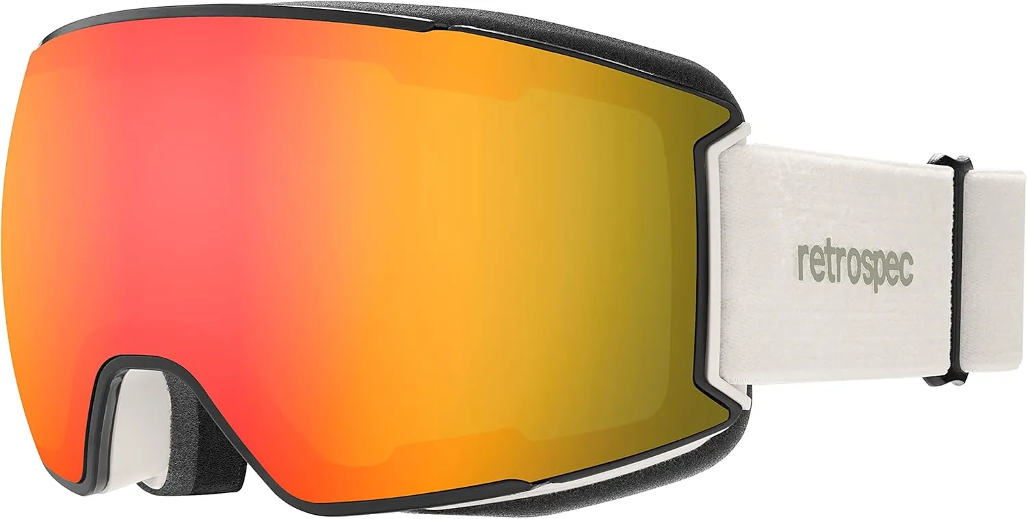 Retrospec Zenith Ski Goggles - Snowboard Goggles for Men, Women, Boys & Girls - 100% UV Protection, Anti-Fog Snow Goggles
