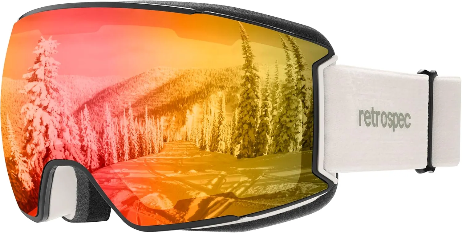 Retrospec Zenith Ski Goggles - Snowboard Goggles for Men, Women, Boys & Girls - 100% UV Protection, Anti-Fog Snow Goggles
