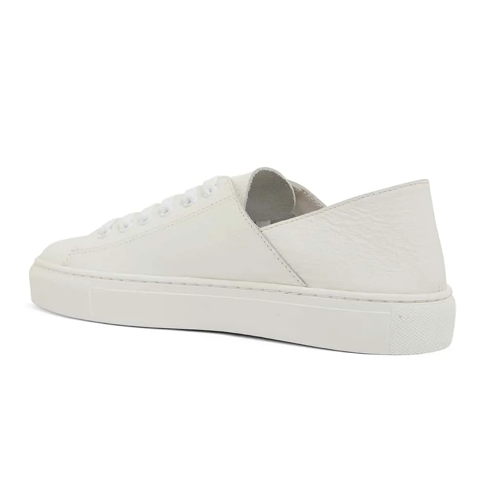 Rocket Sneaker in White And Silver Glitter Leather