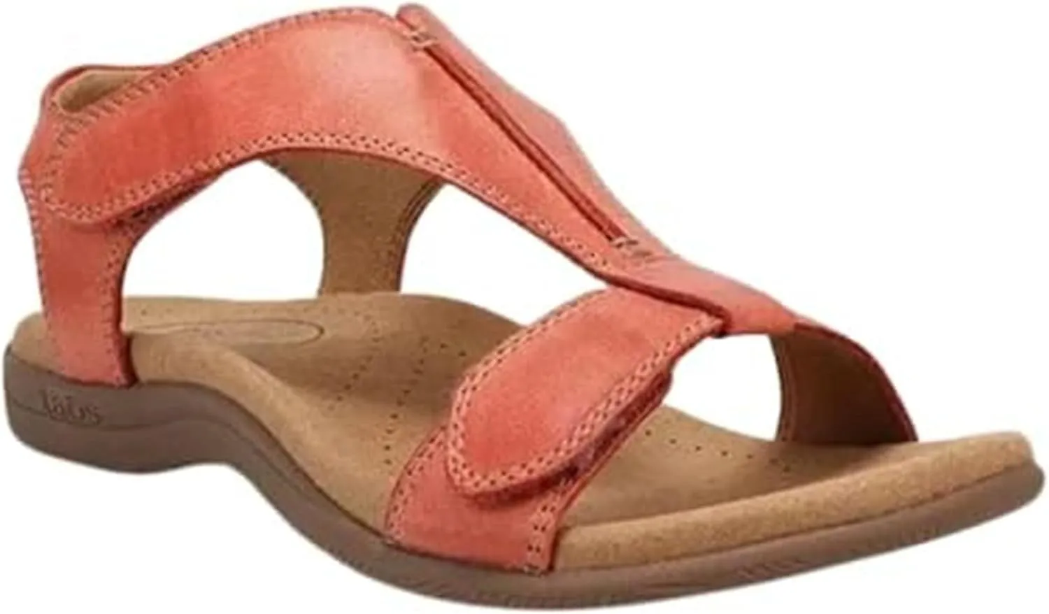 Sandals for Women Casual Summer Leather Sandal Platform Wedge Sandal Comfort Arch Support Cooling Gel Padding and an Adjustable Fit Walking Comfort Sandals,Red,US11/EU43