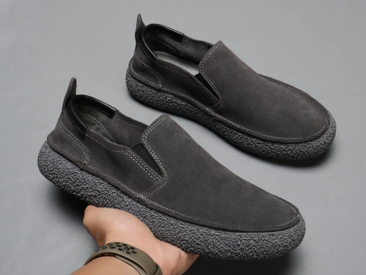 Santimon Men's Suede Loafers Casual Soft Flat Slip On Driving Shoes
