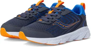 Saucony Wind 3.0 (Little Big Kid) Sneaker, Navy/Peel, 3 Wide US Unisex