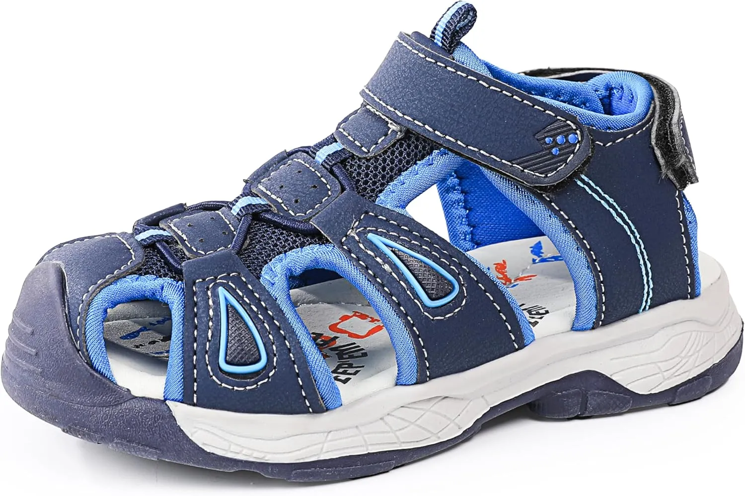 seannel Kids Athletic Sandals Boys and Girls Outdoor Hiking Sports Closed-Toe Sandal Pool Beach Shoes Summer Water shoes
