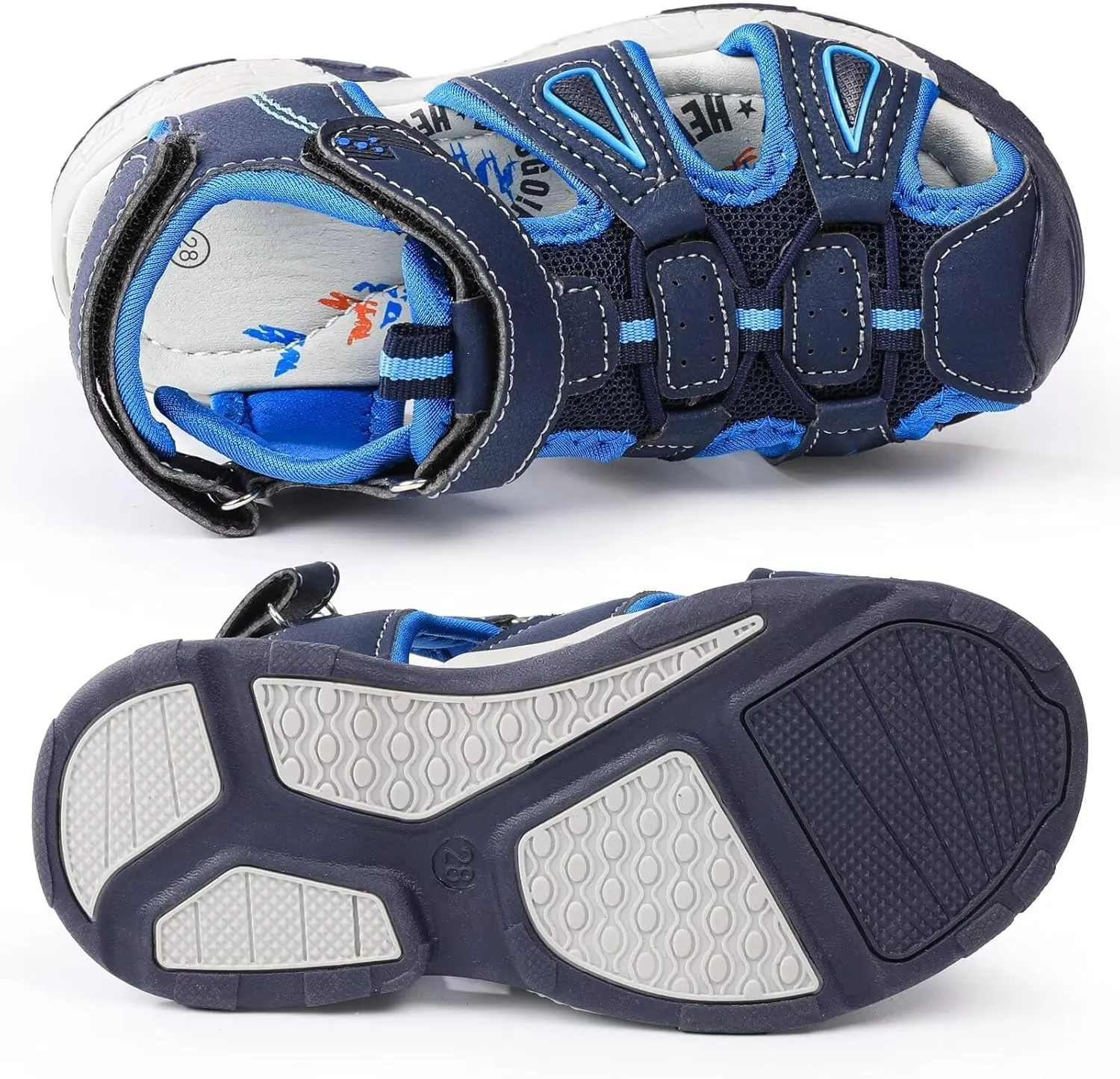 seannel Kids Athletic Sandals Boys and Girls Outdoor Hiking Sports Closed-Toe Sandal Pool Beach Shoes Summer Water shoes