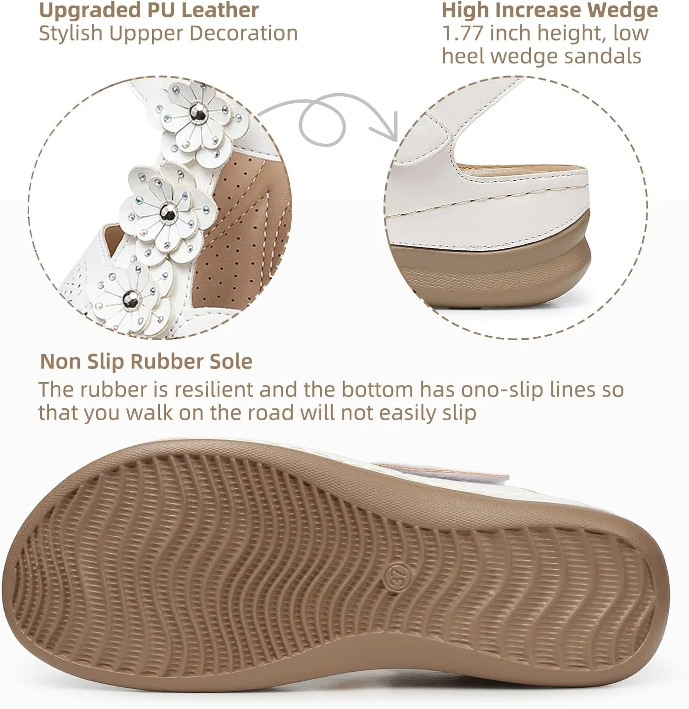 SHIBEVER Wedge Sandals for Women Dressy: Women Comfortable Summer Platform Casual Dress Sandal