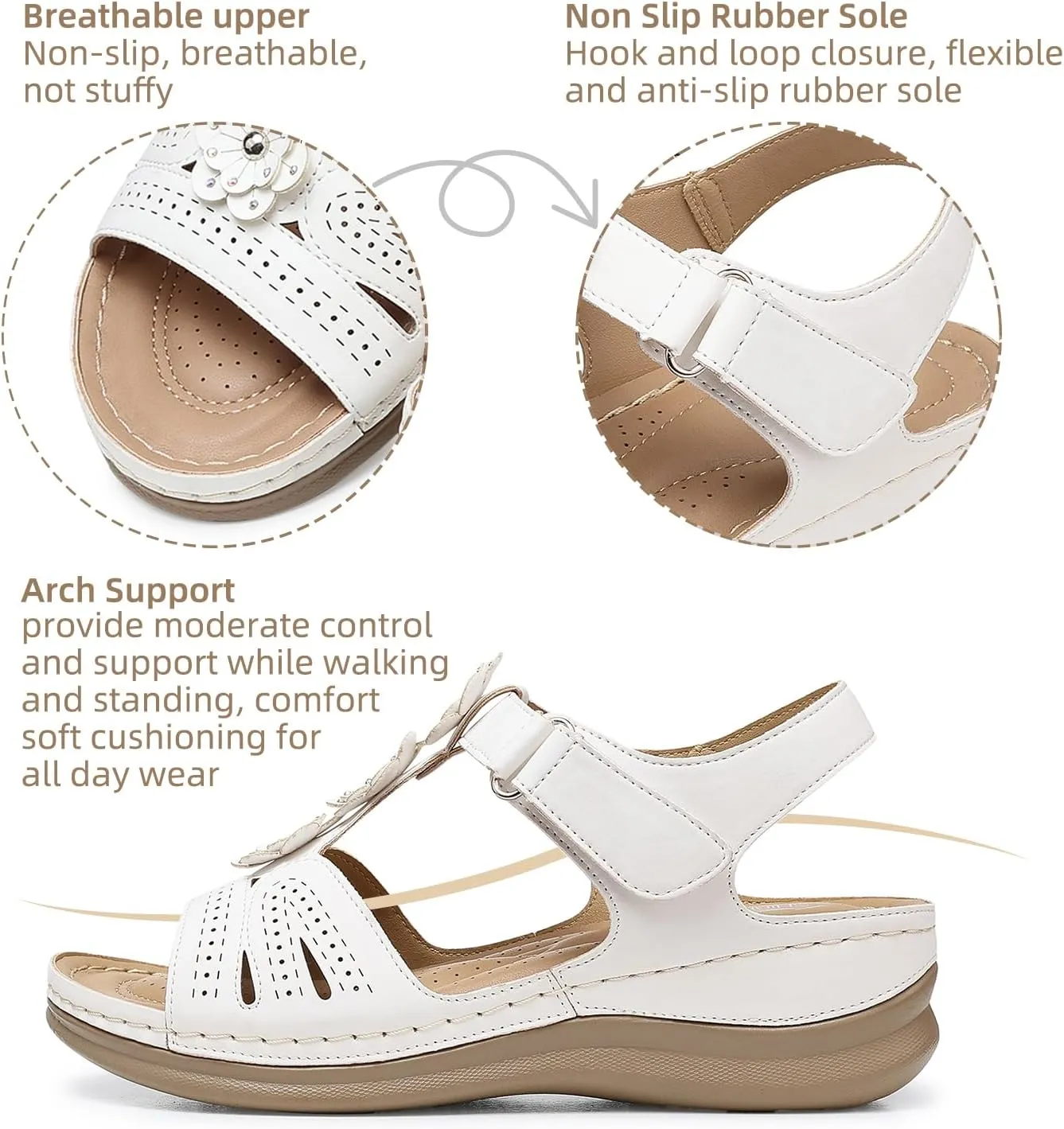 SHIBEVER Wedge Sandals for Women Dressy: Women Comfortable Summer Platform Casual Dress Sandal
