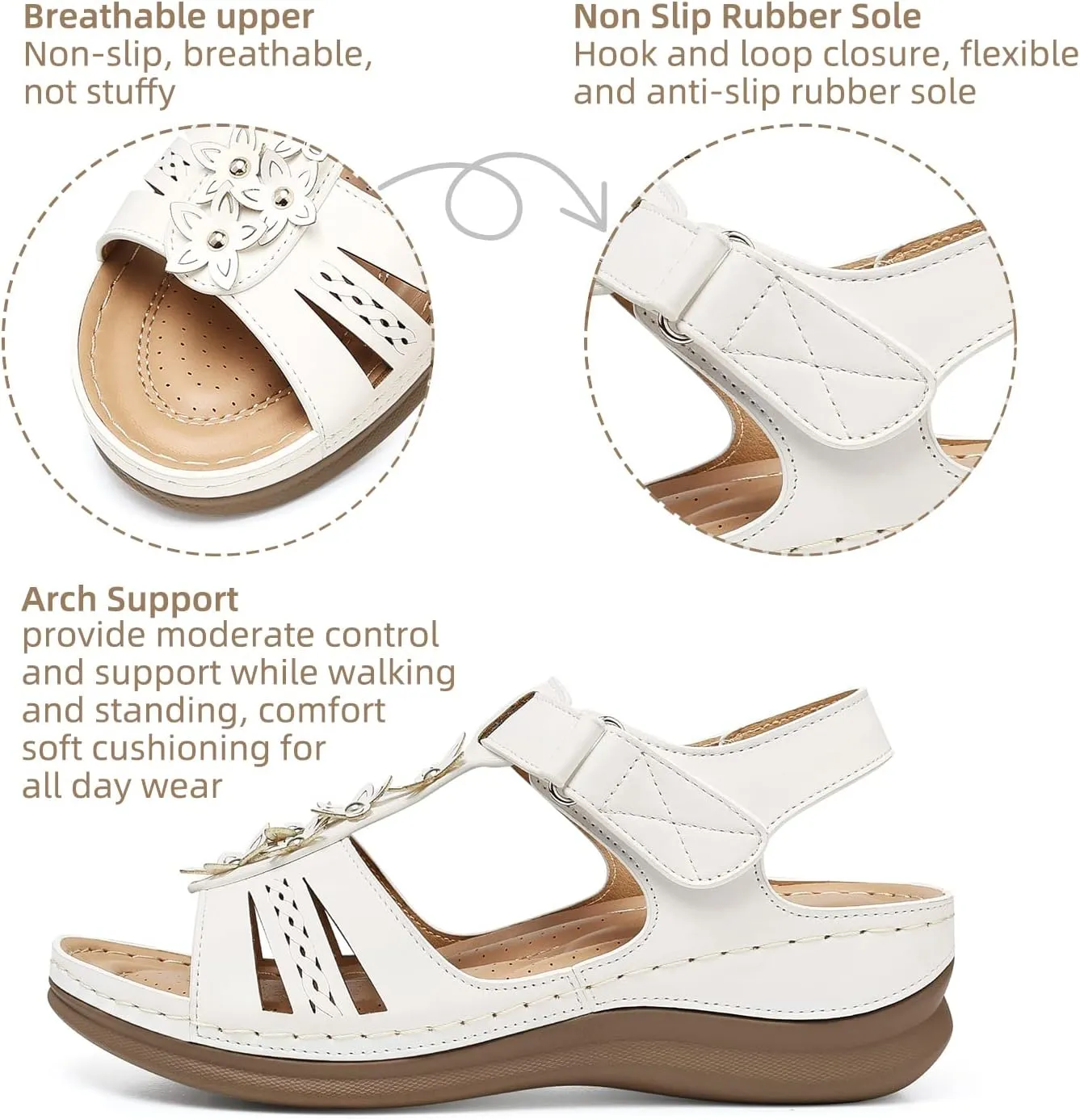 SHIBEVER Wedge Sandals for Women Dressy: Women Comfortable Summer Platform Casual Dress Sandal