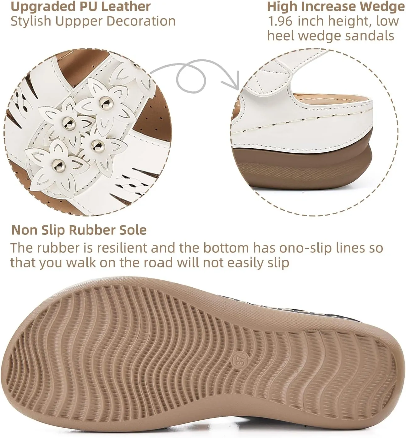SHIBEVER Wedge Sandals for Women Dressy: Women Comfortable Summer Platform Casual Dress Sandal