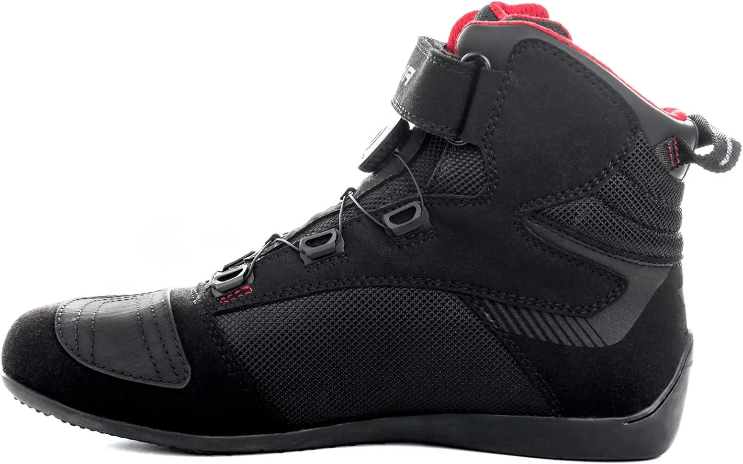 SHIMA EXO Vented Lady, Motorcycle Shoes for Women - Breathable, Reinforced Street Riding Shoes with ATOP Closure System, Ankle Support, Anti-Slip Sole, Gear Pad (Black, 8,5)