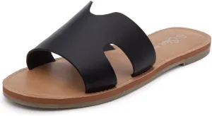 Shoe Land Women’s Flat Sandals – Comfortable Round Toe Casual Slides | Dressy Summer Mules with Cushioned Footbed | Travel, Beach & Everyday Slip-On Sandals 2025