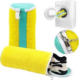 Shoe Washing Machine Bag, Laundry Shoe Bag For Washer and Dryer, Reusable Shoe Washing Bag for Washing Machine for All Shoe Types and Sizes, Yellow-B 2PCS