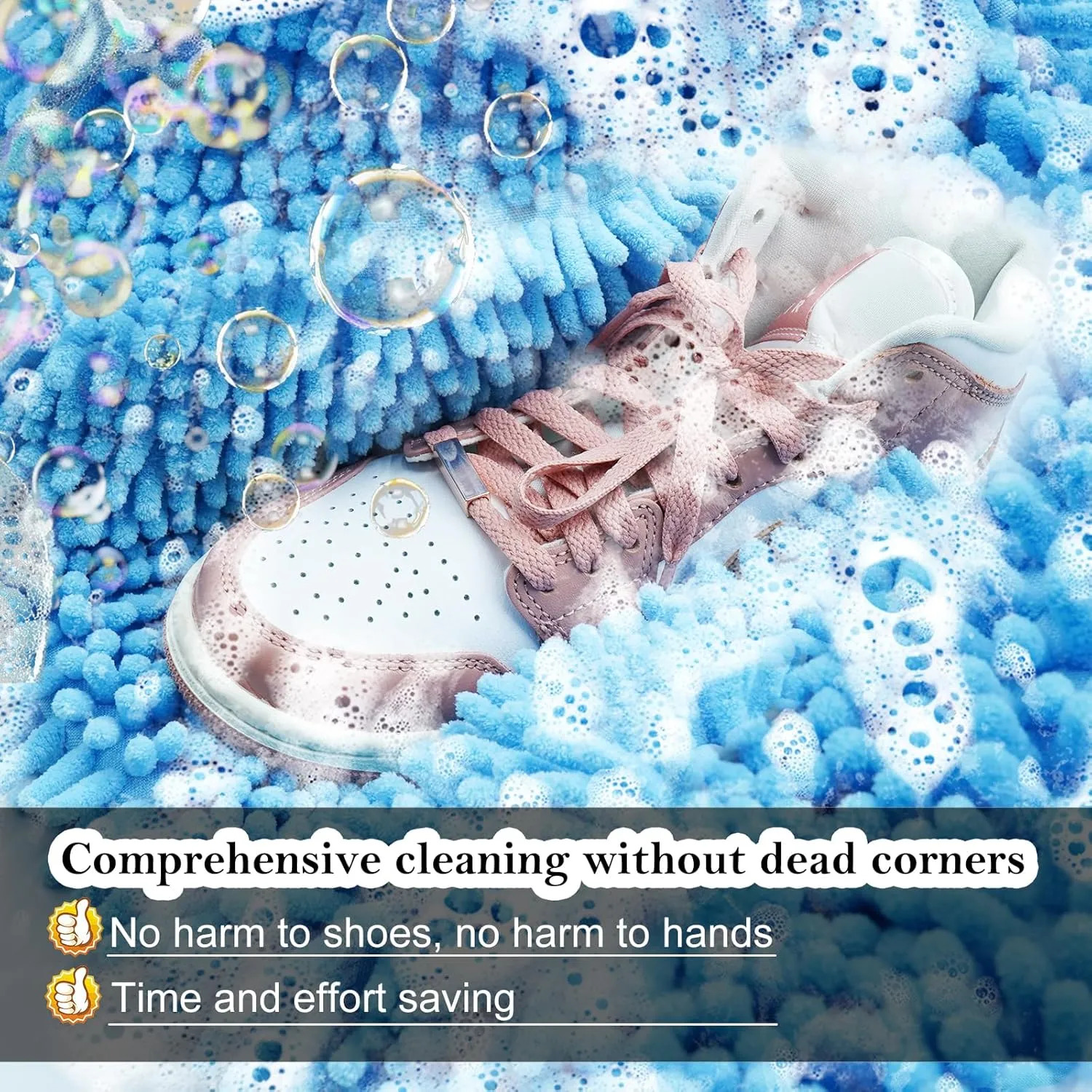 Shoe washing machine bag, Laundry shoe bag for washer and dryer, Reusable Zipper Plush Sneaker Washing Machine Bag for Shoes, Gym, Tennis, Sports Delicate Blue 2 pc