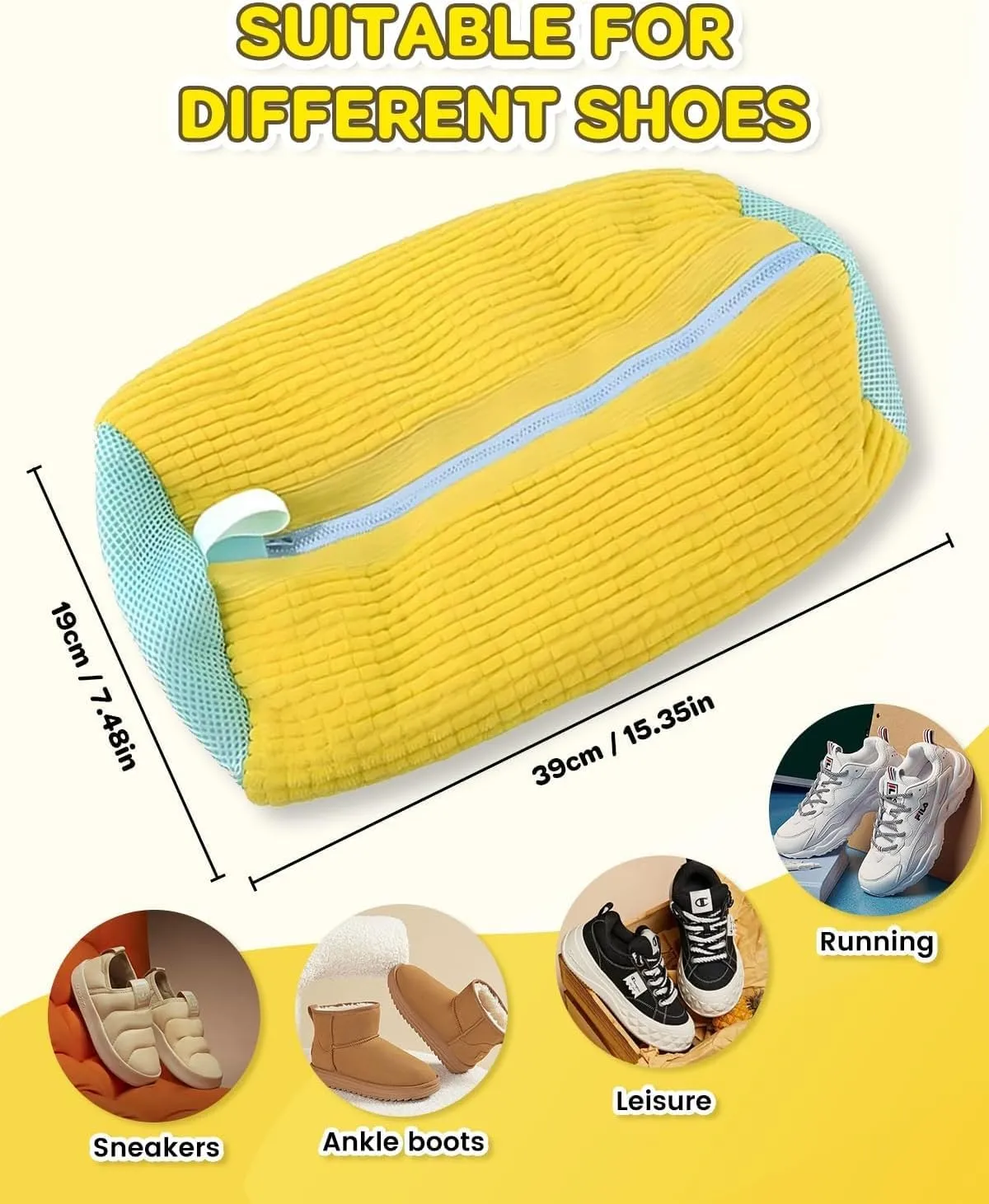 Shoe Washing Machine Bag: Shoe Bag for Washing Machine - Reusable Shoe Cleaning Bag for Sneaker Tennis Shoes Unstain Cleaner Kit