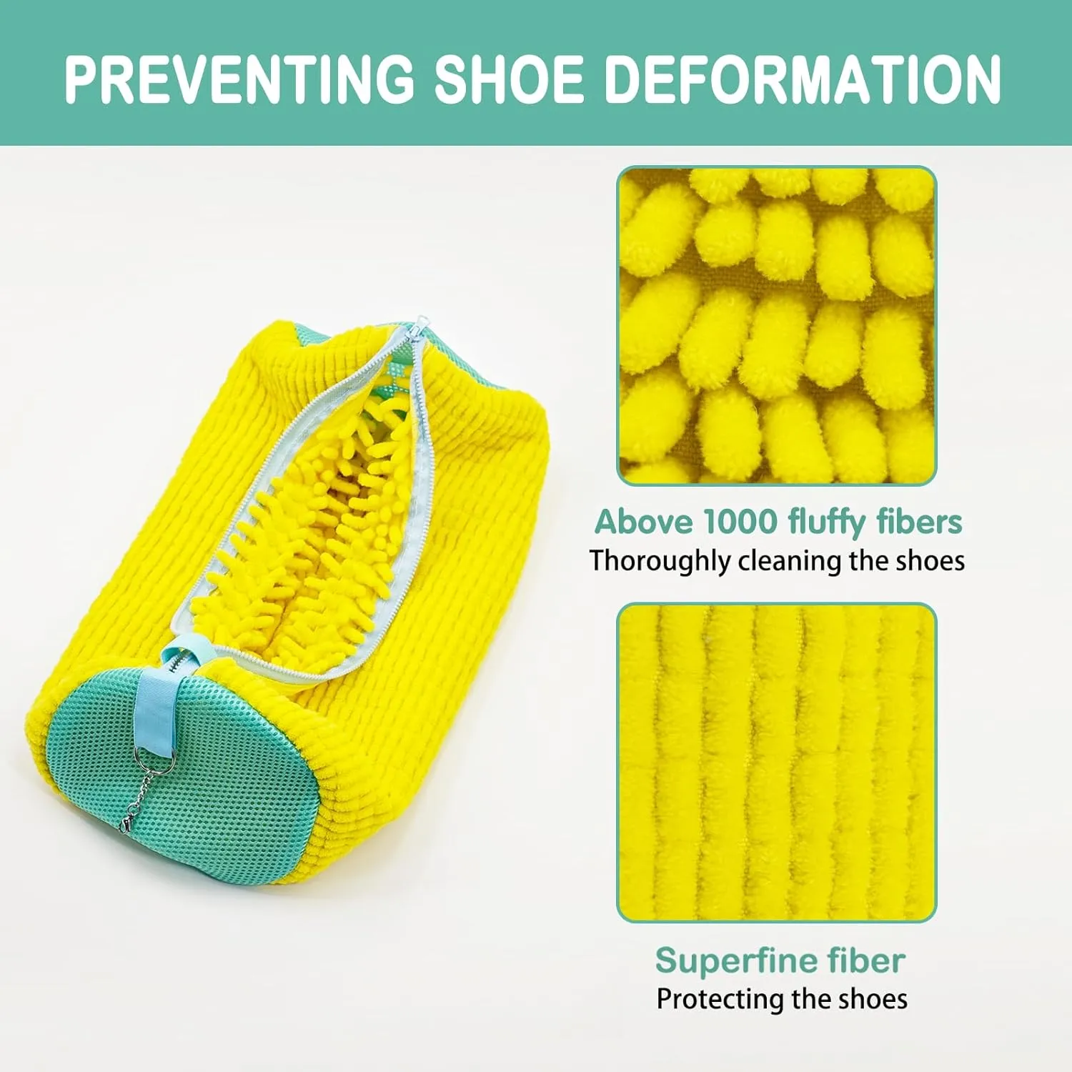 Shoe Washing Machine Bag, Shoe Washing Bag for Sneakers, Reusable Laundry Shoe Bag for Washer and Dryer, Yellow-A 2Pcs
