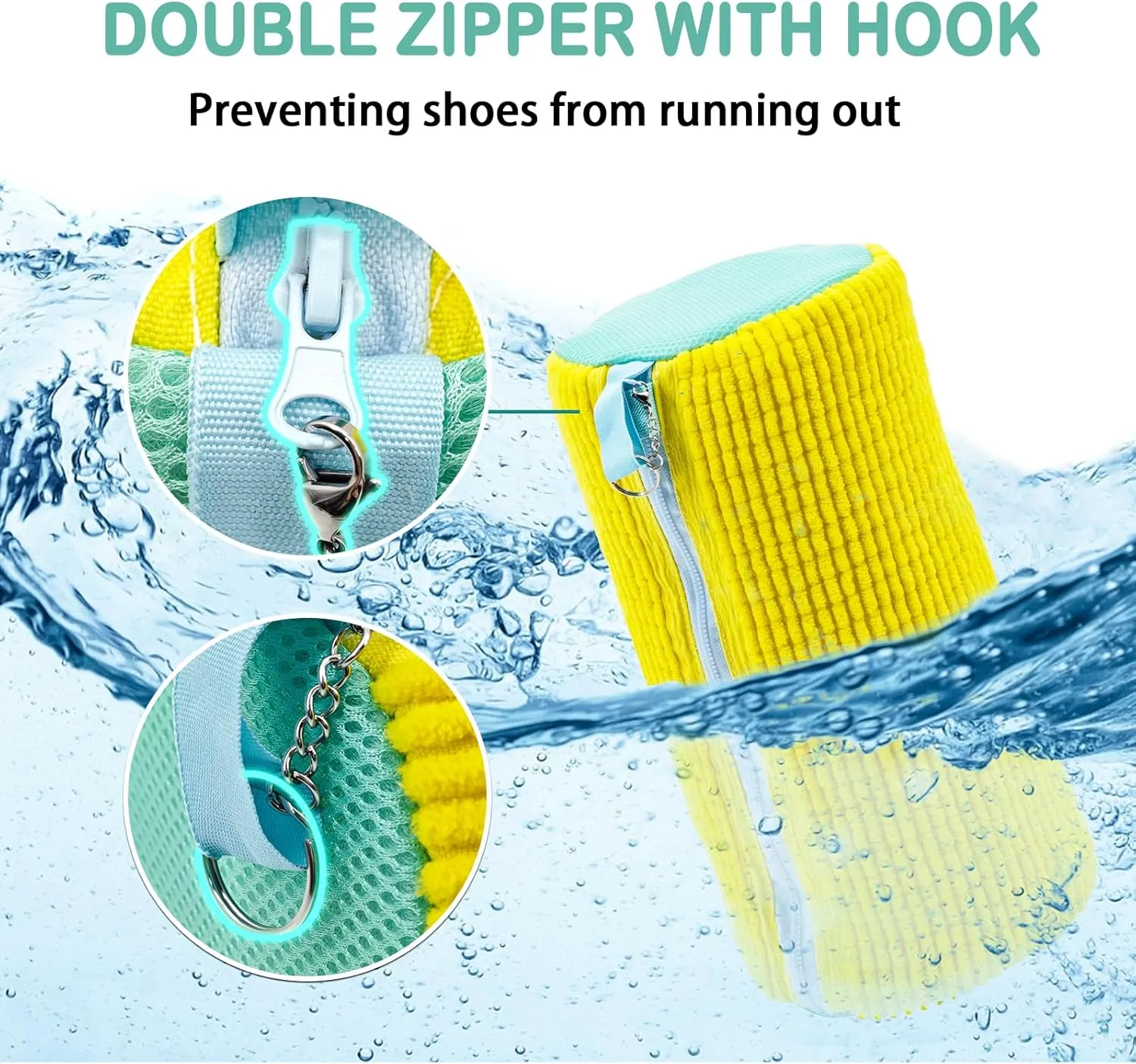 Shoe Washing Machine Bag, Shoe Washing Bag for Sneakers, Reusable Laundry Shoe Bag for Washer and Dryer, Yellow-A 2Pcs