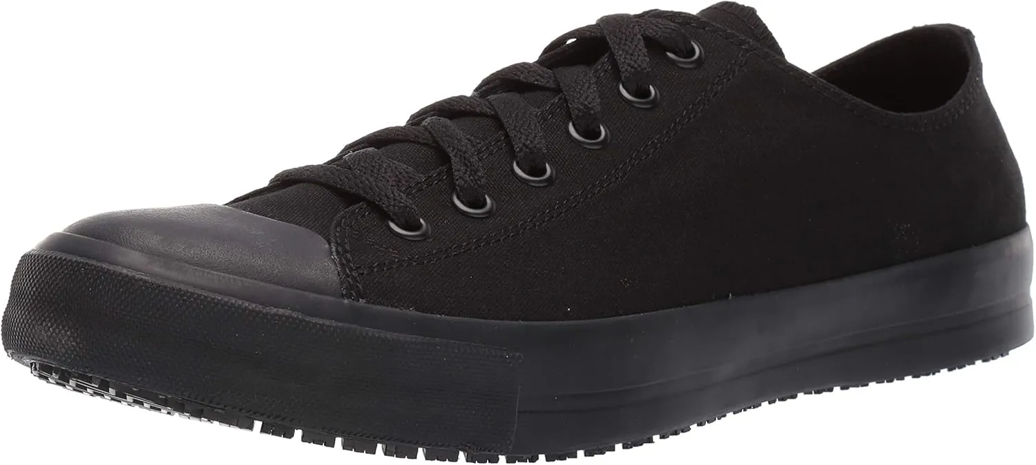 Shoes for Crews Delray, Men's, Women's, Unisex Canvas Work Shoes, Slip Resistant, Water Resistant, Black, Men's 9.5 / Women's 11