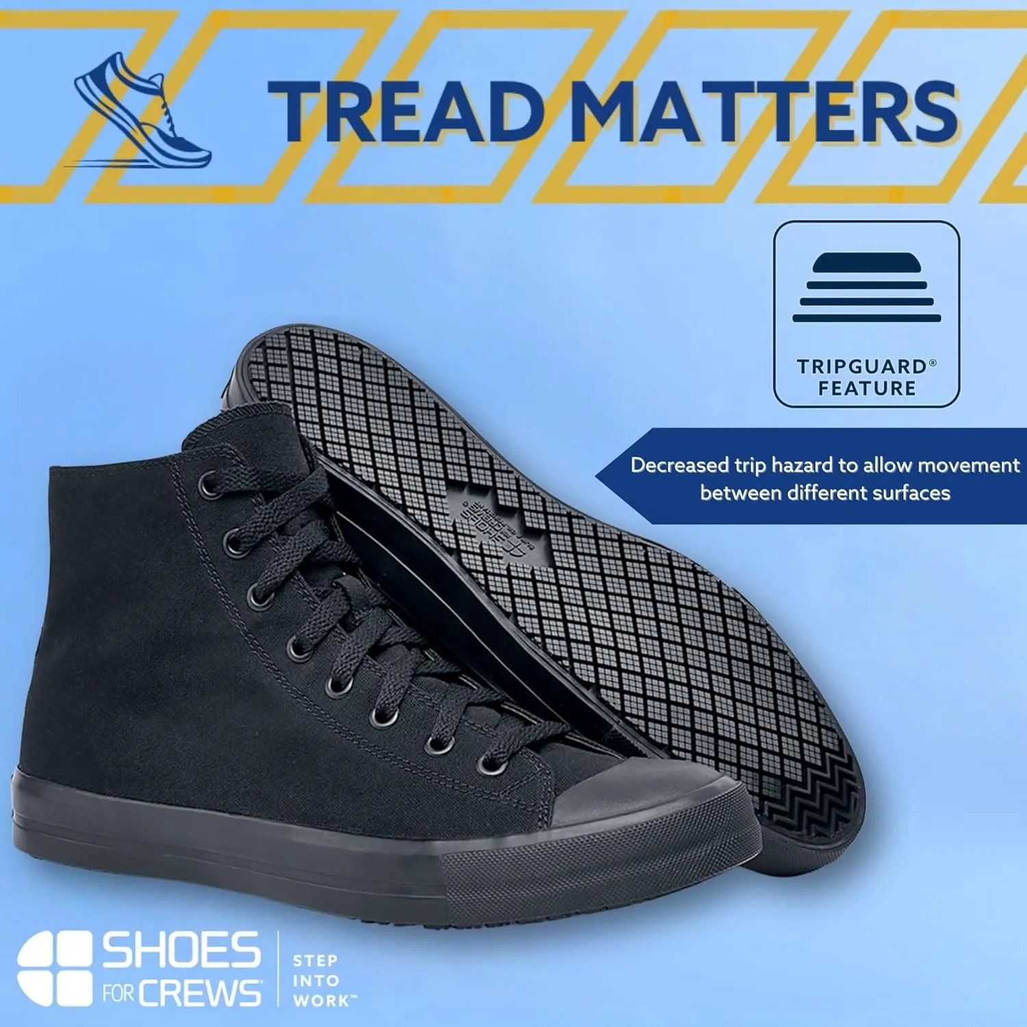 Shoes for Crews Pembroke, Men's, Women's, Unisex Slip Resistant Work Shoes, Water Resistant Sneakers, Black Canvas or Leather