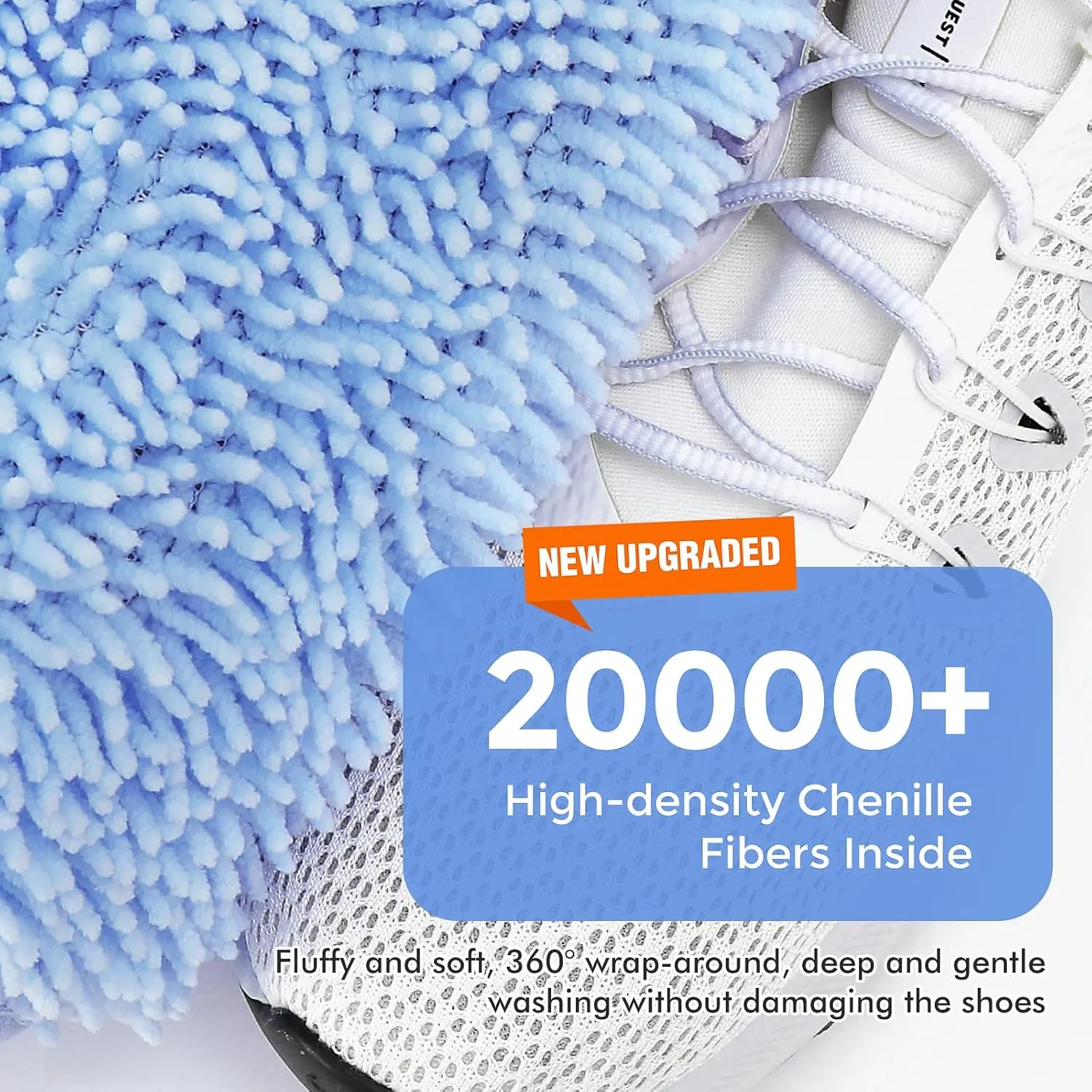 Shoes Washing Machine Bag, Laundry Bag Plush Fibers Reusable Sneaker Tennis Shoe Mesh Laundry Bags, Shoe Washing Bag for Washer and Dryer, Blue 2Pcs