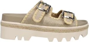 Shu Shop Womens Laura Espadrille Platform Casual Sandals Casual Low Heel 1-2" - Beige, Gold