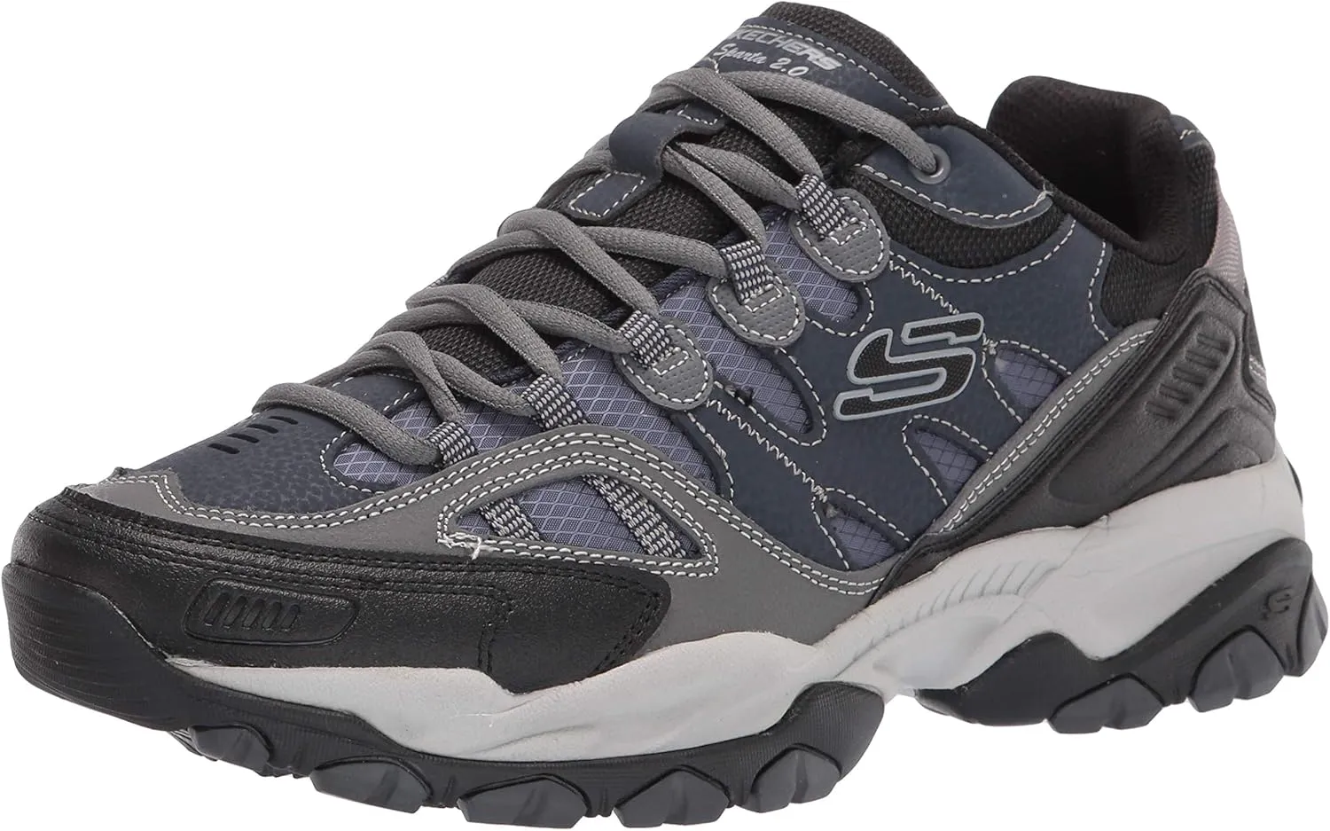 Skechers Men's Skechers Men's Sparta 2.0 Leather and Mesh Lace up Sneaker