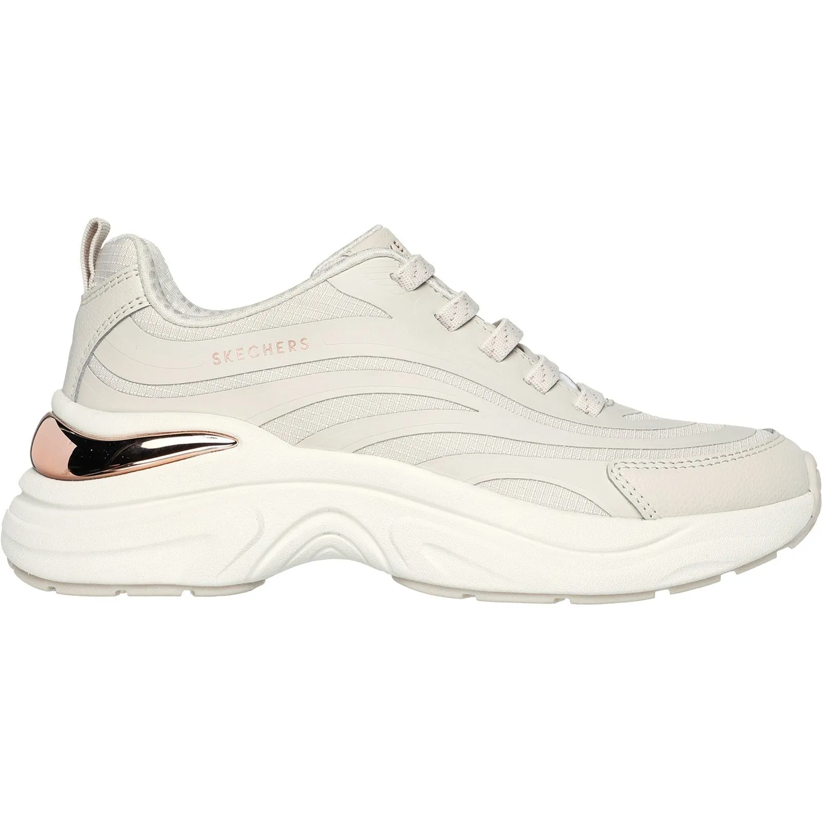 Skechers Womens Hazel Step N Flow 177575-NAT Natural Lace Up Shoe