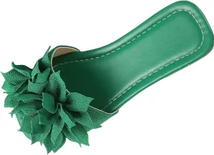 Slides Sandals Women Footwear Women's Summer Flat Casual Fashion Slippers Floral Embellishments One Line Beach Slippers