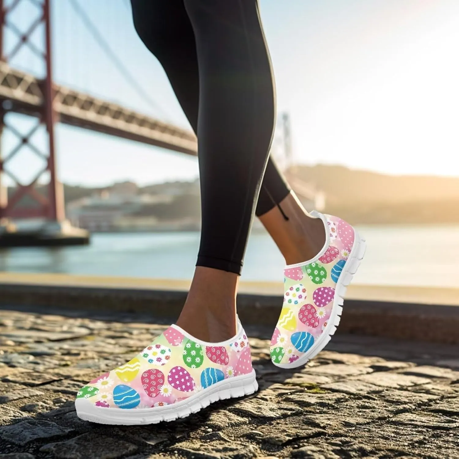 Slip On Walking Shoes for Women Casual Shoes Novelty Patterns Work Shoes