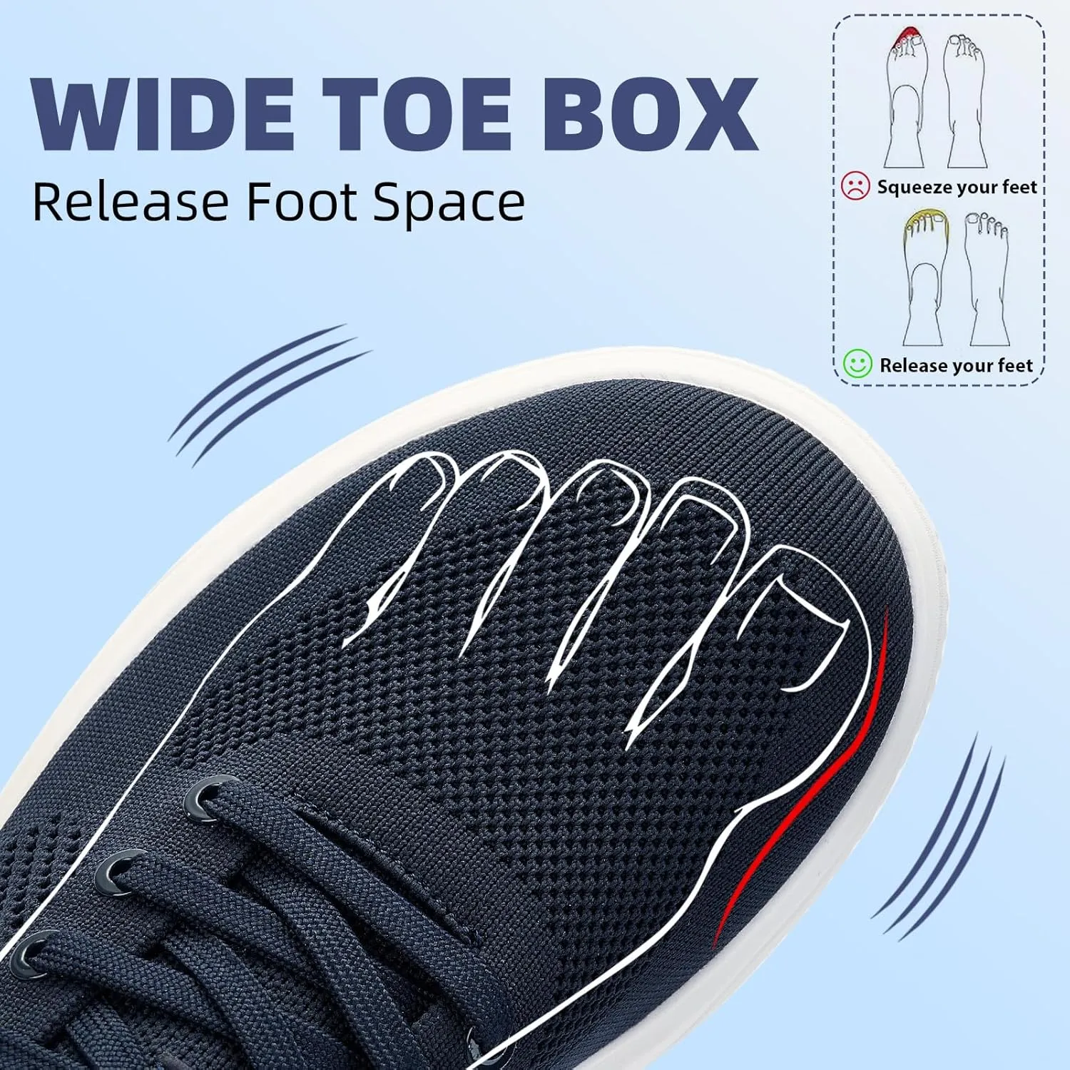 Slow Man Wide Toe Box Shoes for Men - Casual Dress Sneakers Comfortable Cushioned Business Office Non Slip Breathable Mesh Oxford Walking Shoe for Wide Feet